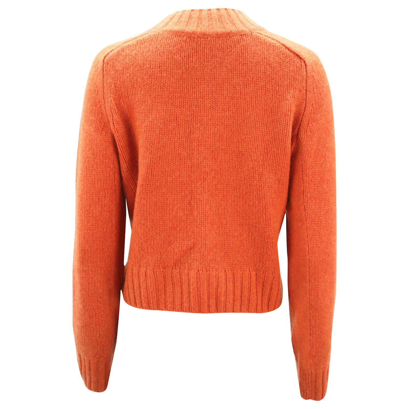 Vince Shrunken Mock Neck Sweater in Orange Cashmere Wool ref.469313 ...