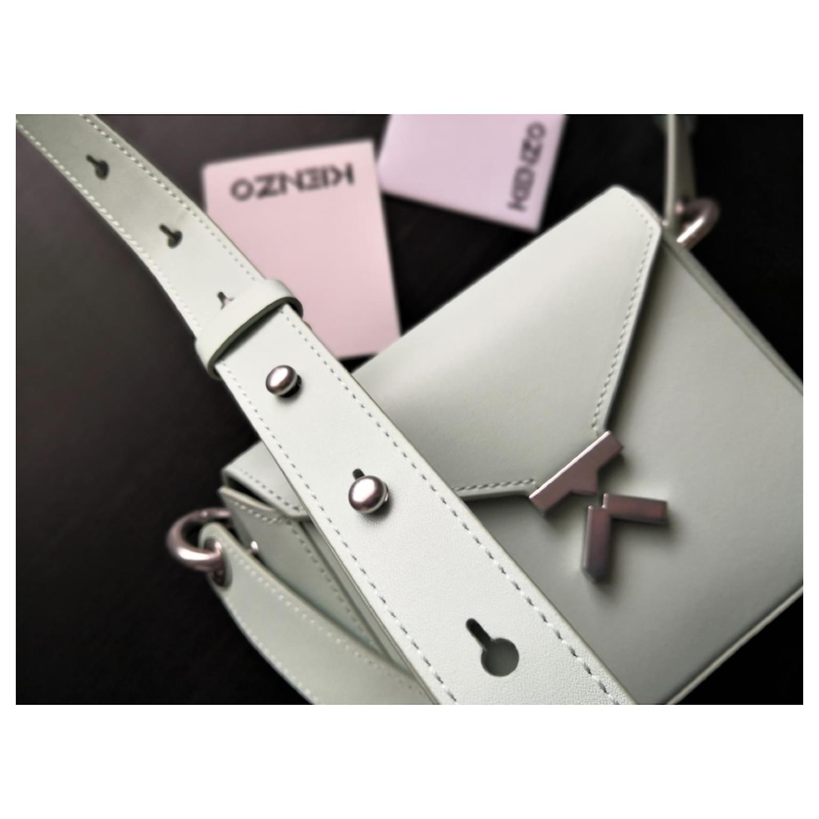 KENZO Small K Crossbody Bag In Cow Leather Light green ref.469324