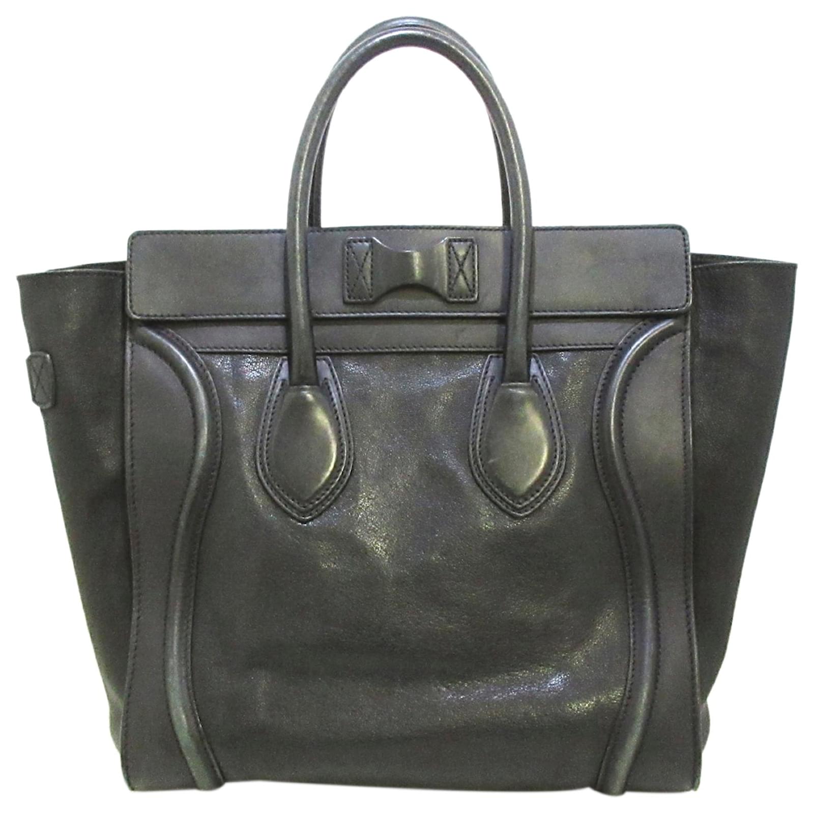 Céline Mini Emobssed Leather Luggage Tote Bag Black Pony-style calfskin  ref.1006782 - Joli Closet