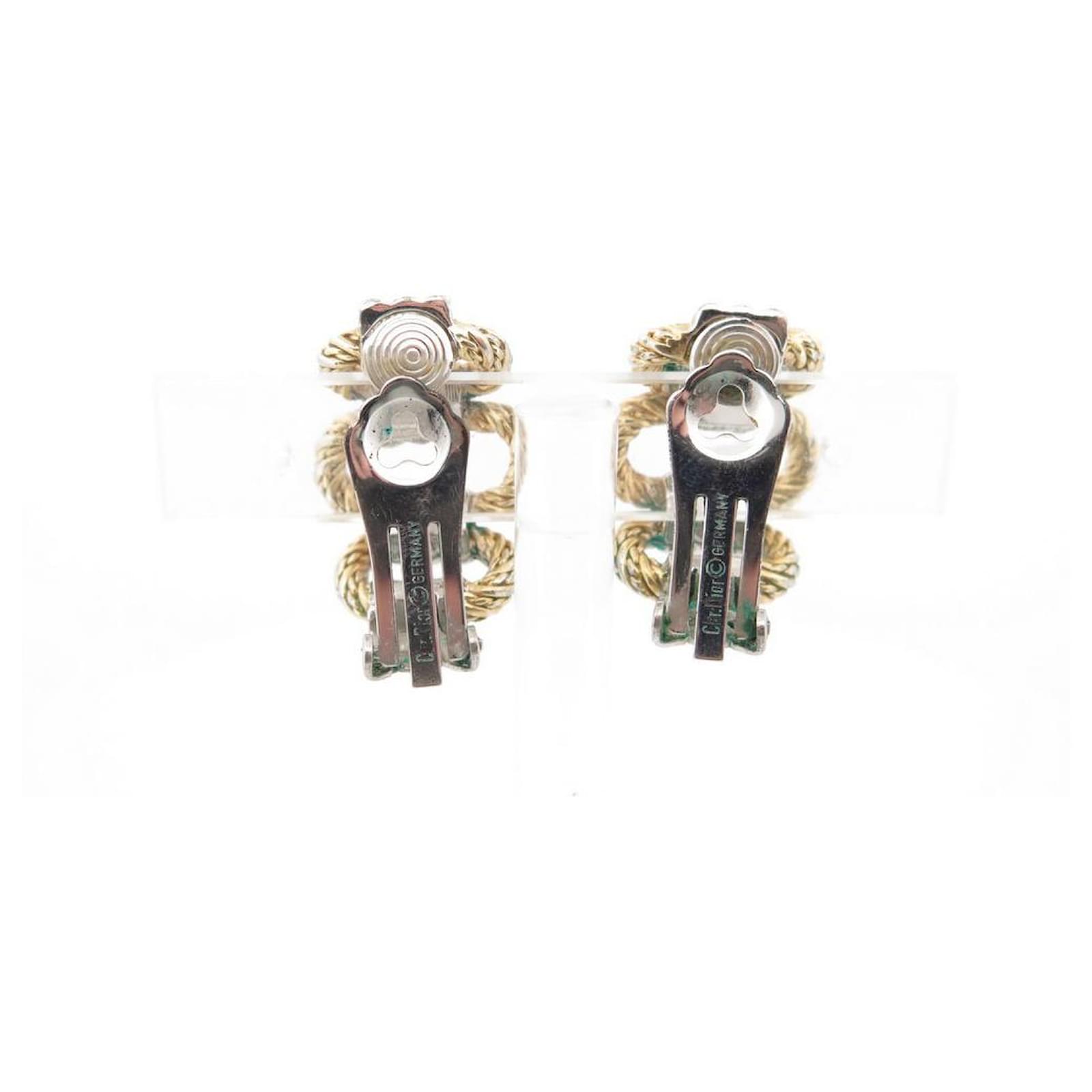 Boucles D'oreilles Clips Vintage Années 80 - Doré - Alliage - Occasion
