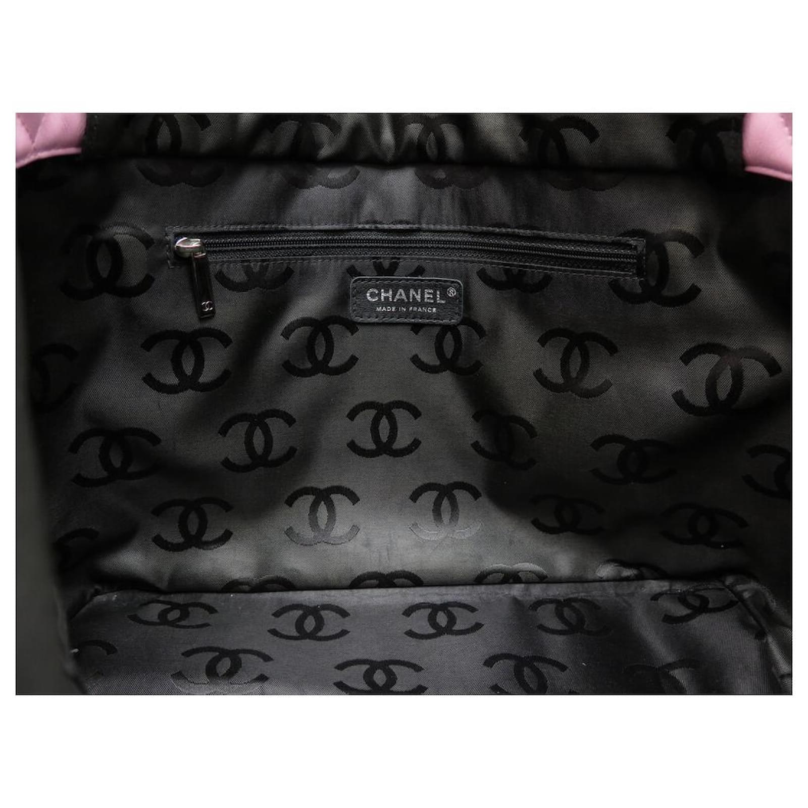 CHANEL CAMBON SHOPPING GM HANDBAG PINK AND BLACK QUILTED LEATHER TOTE BAG  ref.470949 - Joli Closet