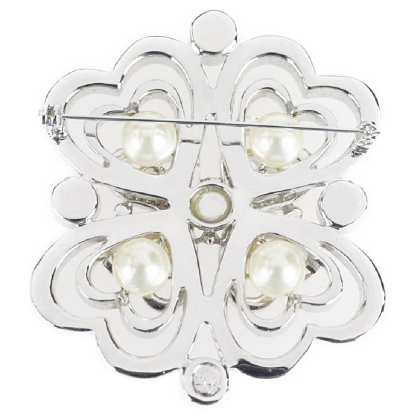 Grande Broche Vintage En Fil De Fer Torsadé Ajouré En Laiton Avec