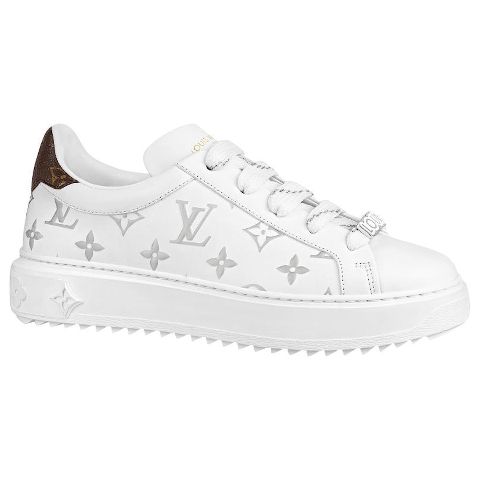 Louis Vuitton Sneaker Time Out Cuir Blanc ref.126223 - Joli Closet