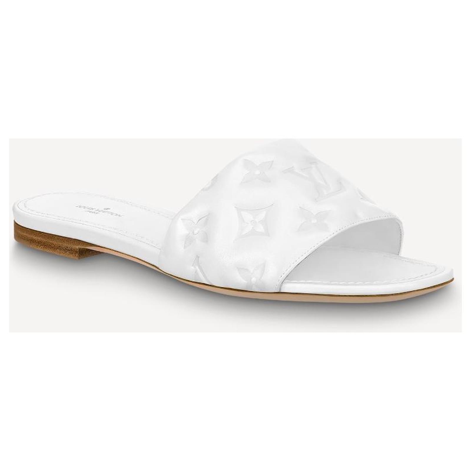 LOUIS VUITTON Sandals EU 37 Leather White ref.931324 - Joli Closet