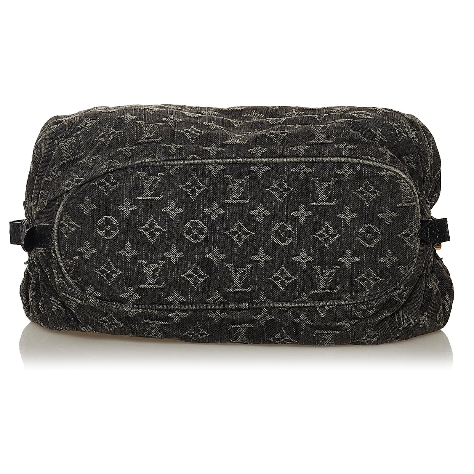 Louis Vuitton Black Monogram Denim Mahina XS Leather Pony-style