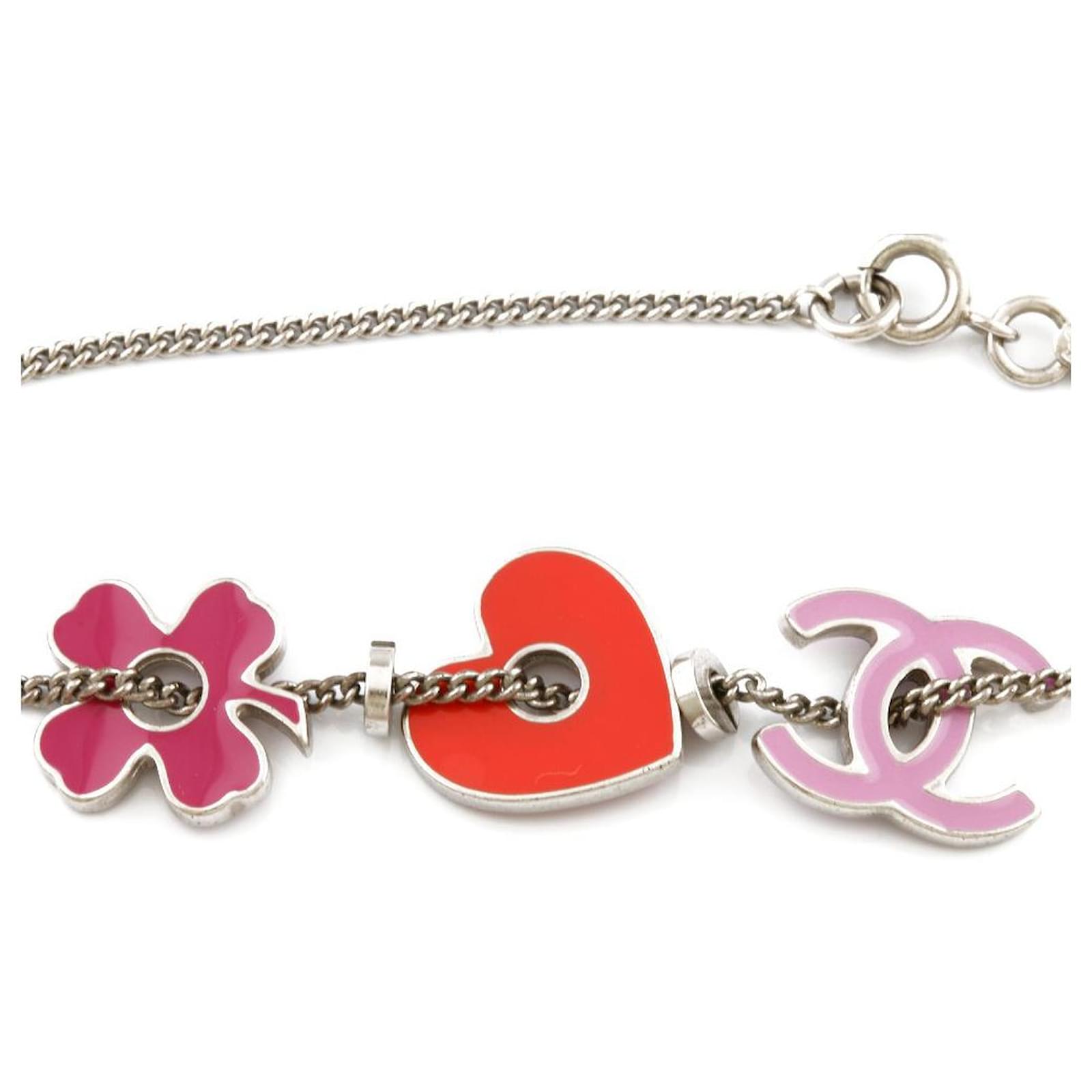 Vintage Escada Pink Enamel Hearts Charm Necklace – Recess