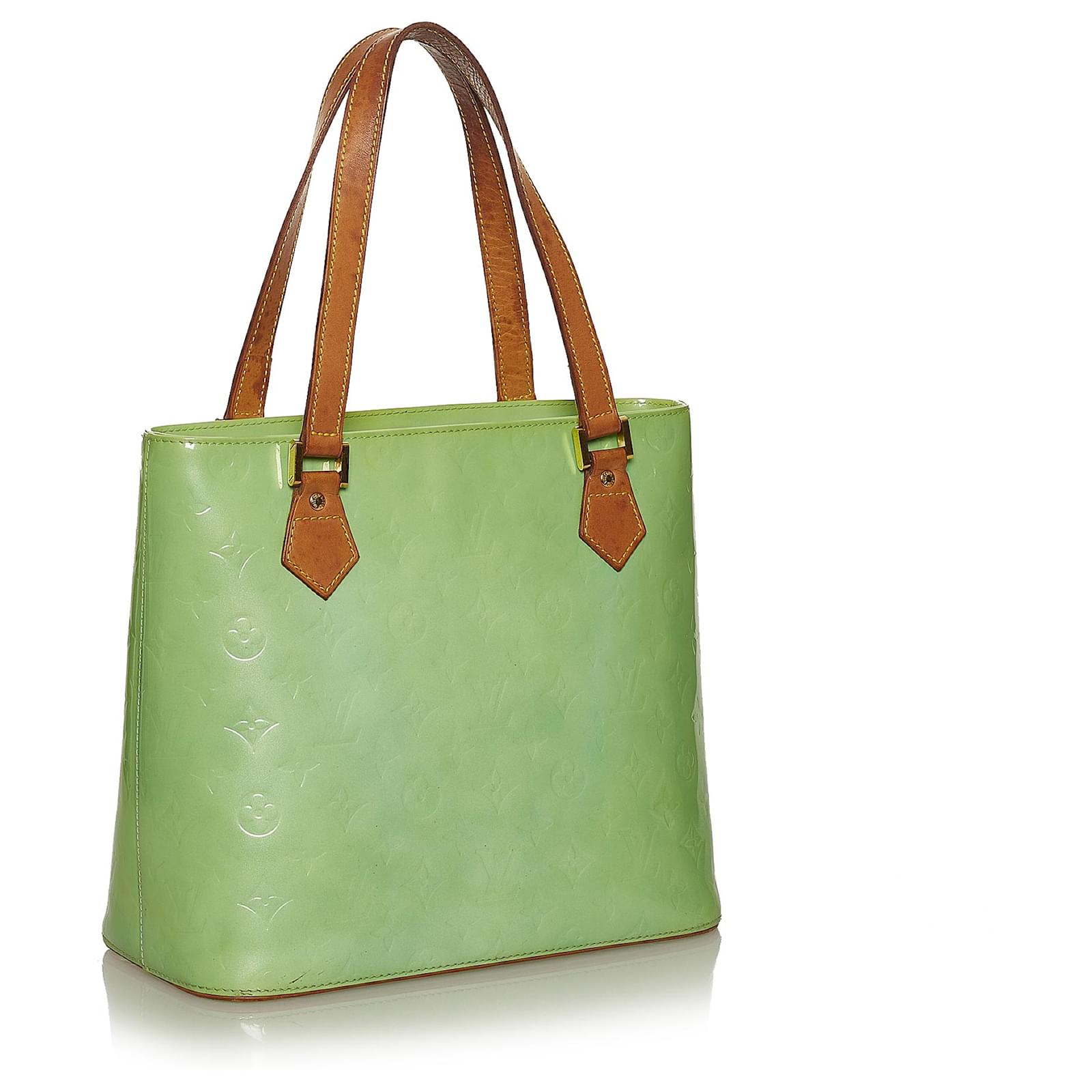 Louis Vuitton, Bags, Louis Vuitton Green Vernis Houston Brown Light Brown  Light Green