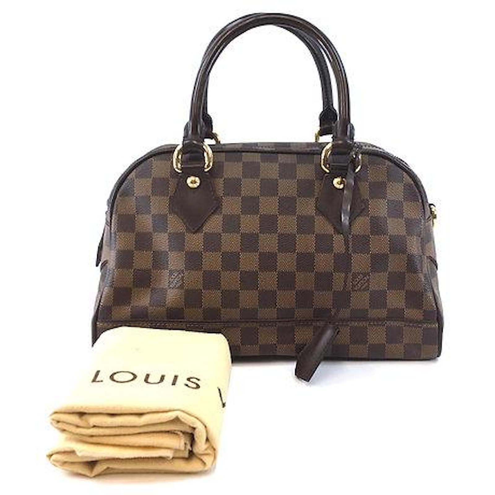 Louis Vuitton Duomo Handbag Damier Ébène Canvas Brown Leather ref.474057 -  Joli Closet
