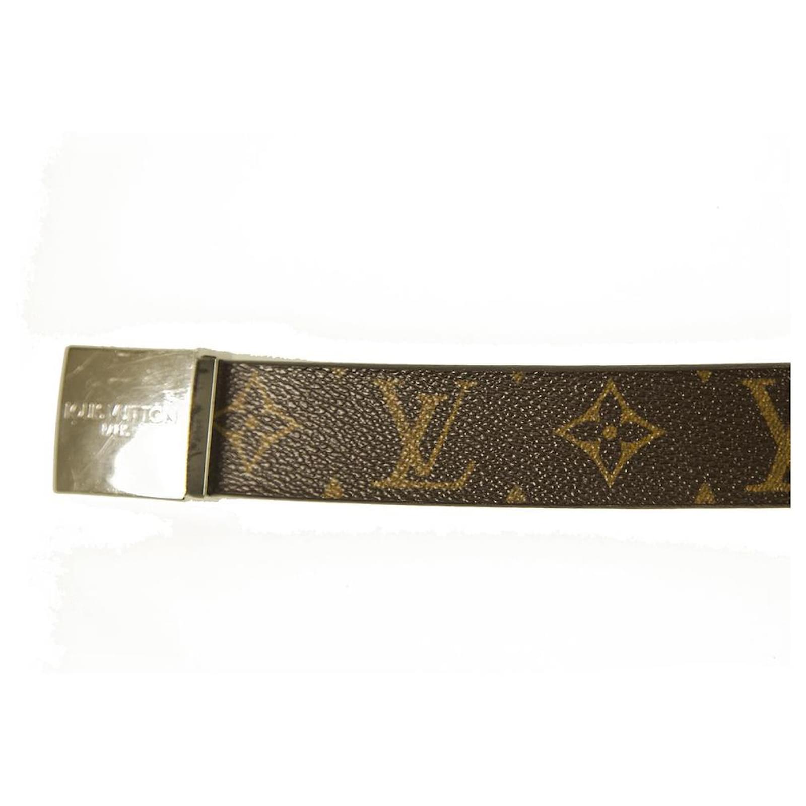LOUIS VUITTON Cintura quadrata in tela con monogramma Brwon 95/38 Marrone  Pelle ref.474205 - Joli Closet