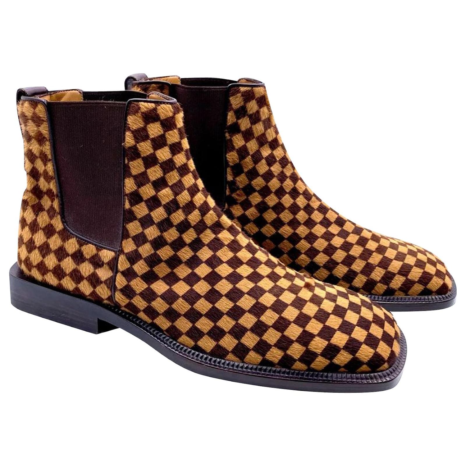 Louis Vuitton boots in damier ebene calf-hair Brown Leather ref