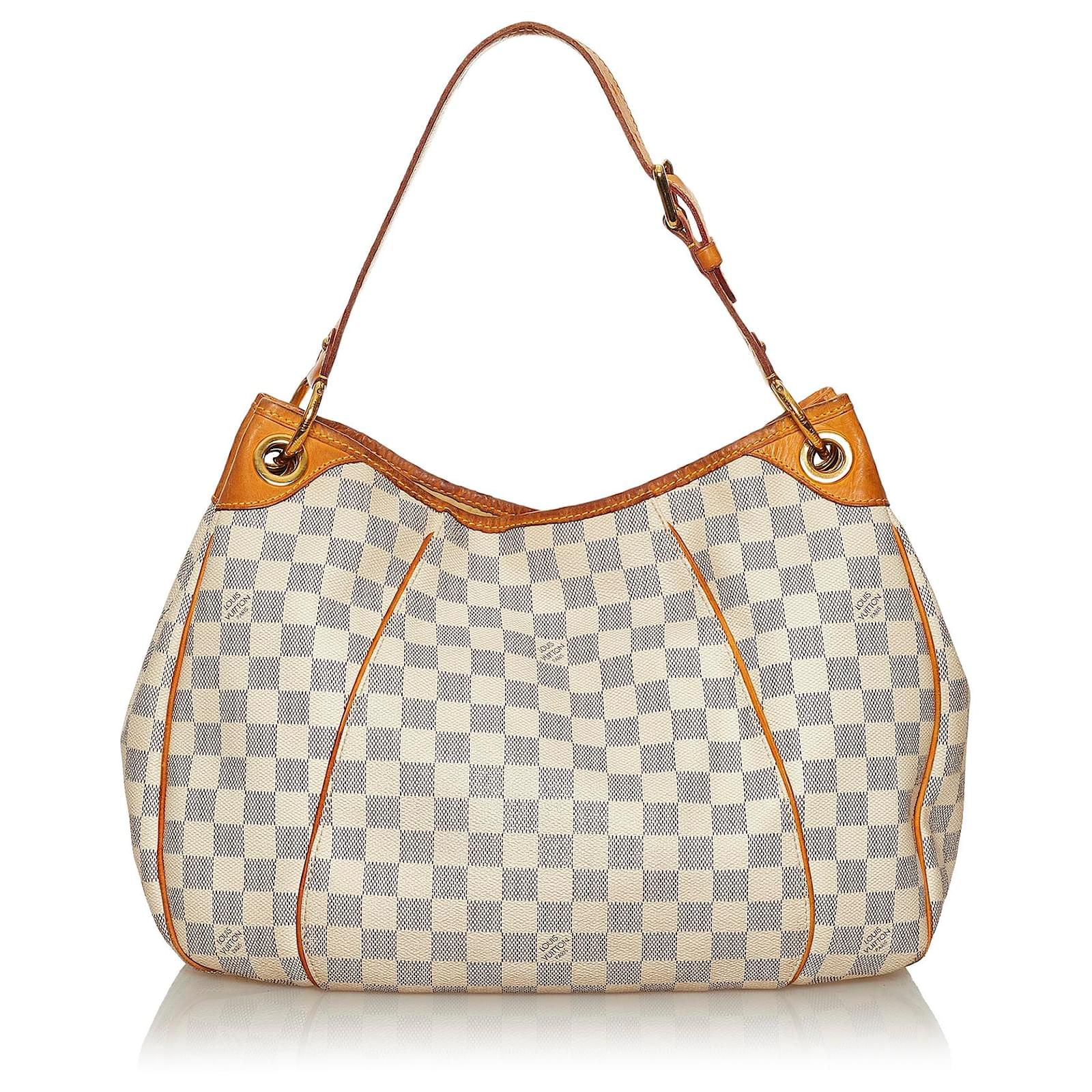 Louis Vuitton White Damier Azur Galliera PM Blue Leather Cloth ref