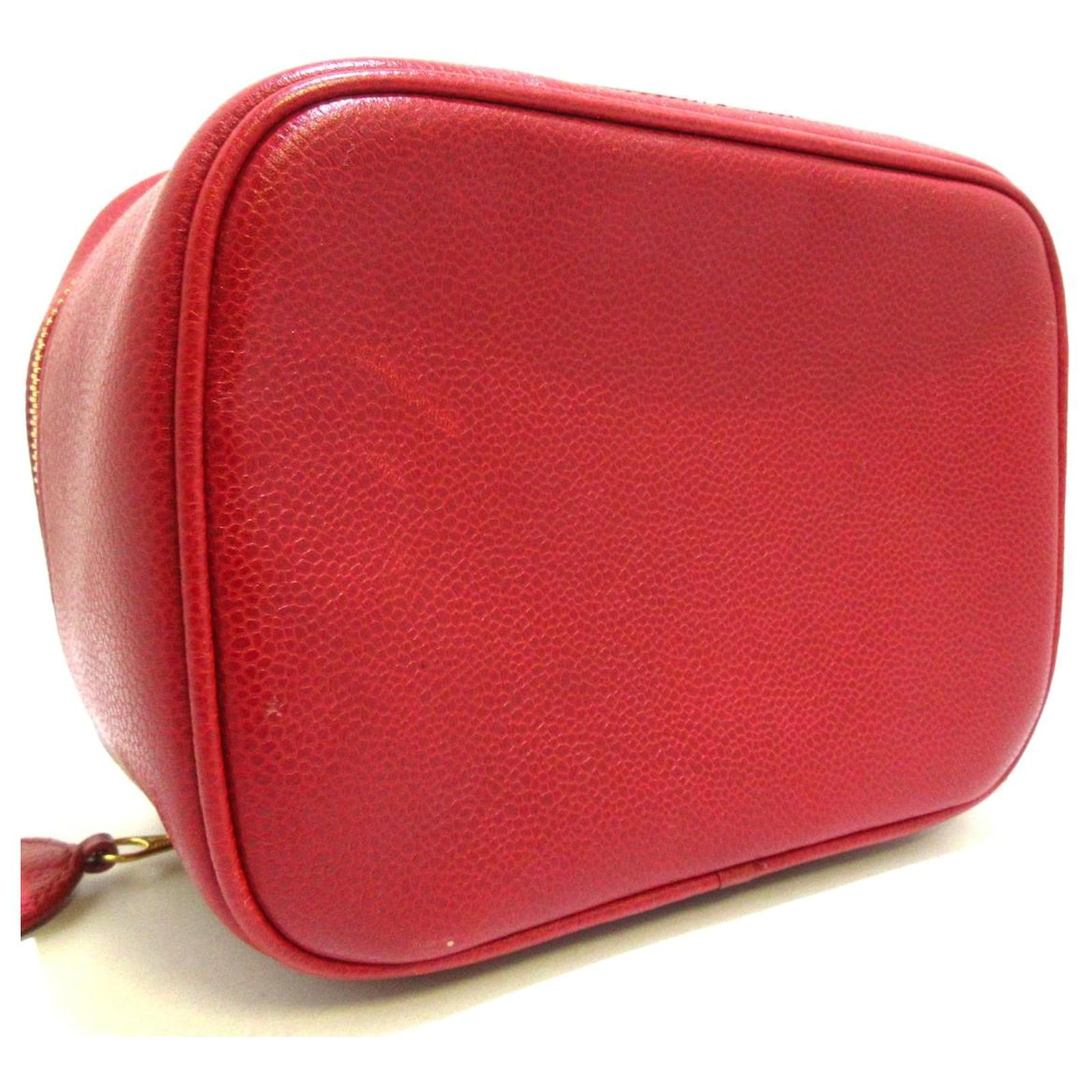 Chanel Vanity Red Leather ref.474849 - Joli Closet