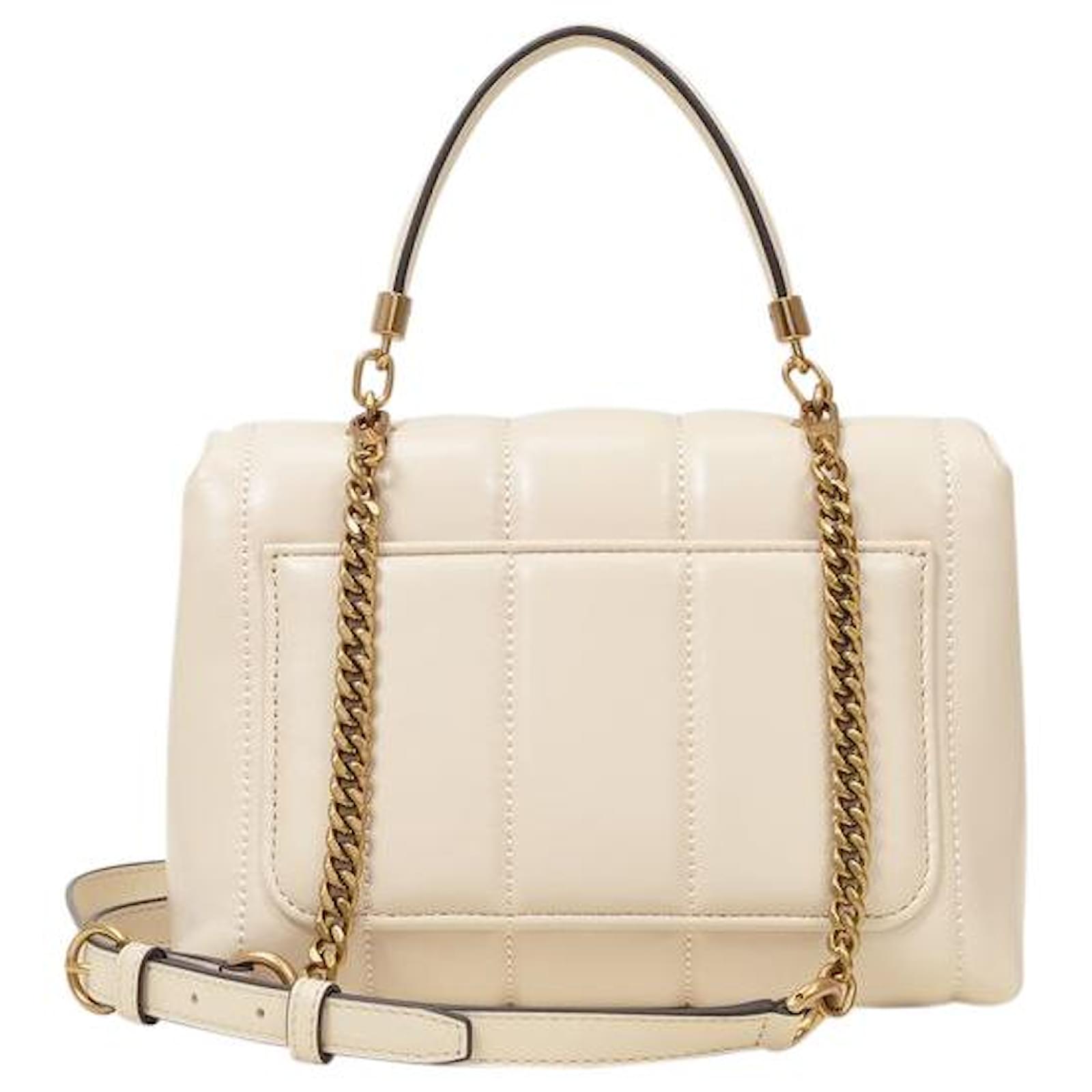 Tory Burch Kira Small Top-handle Satchel In Brie Rolled Gold