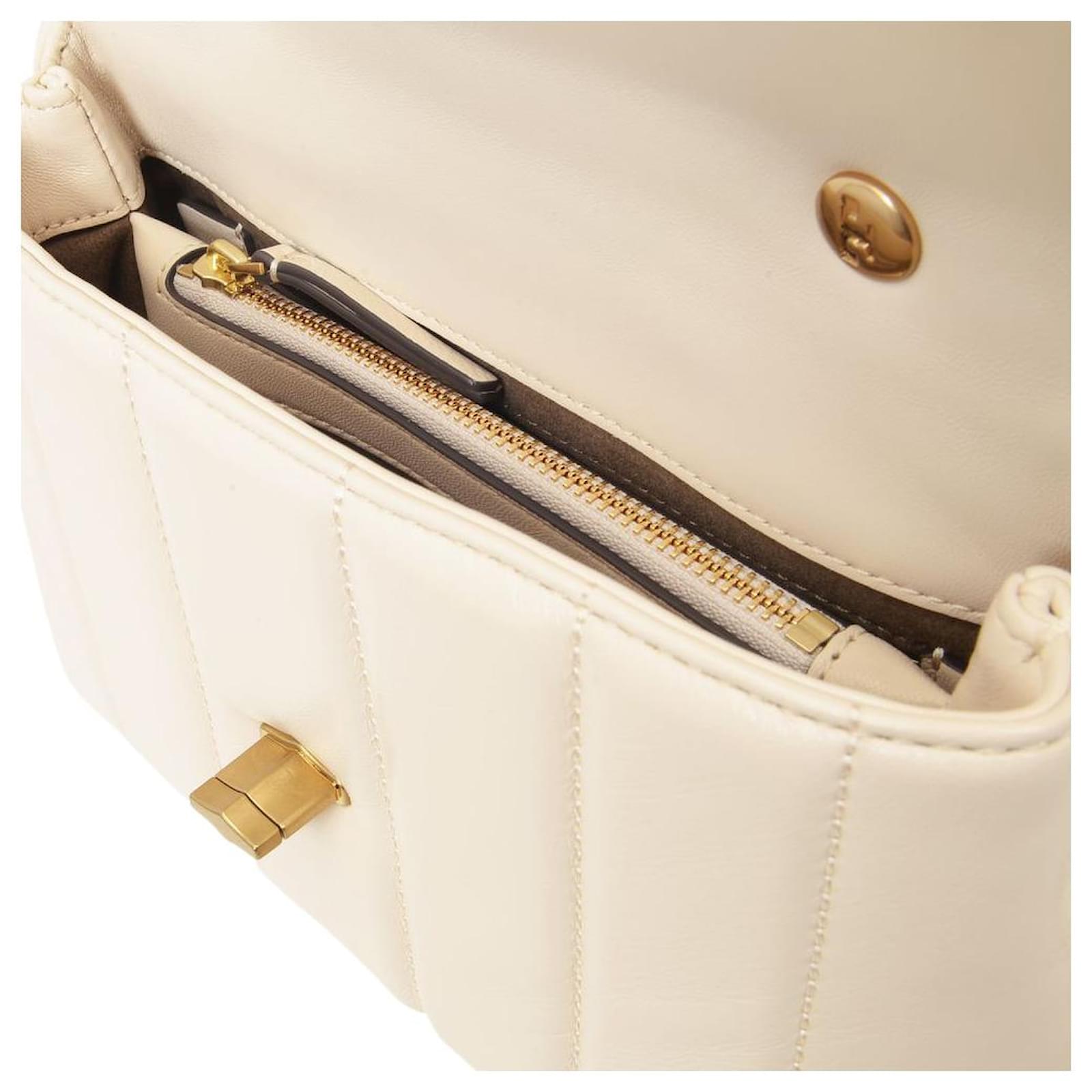Tory Burch Kira Small Top Handle Bag in White Leather  - Joli  Closet