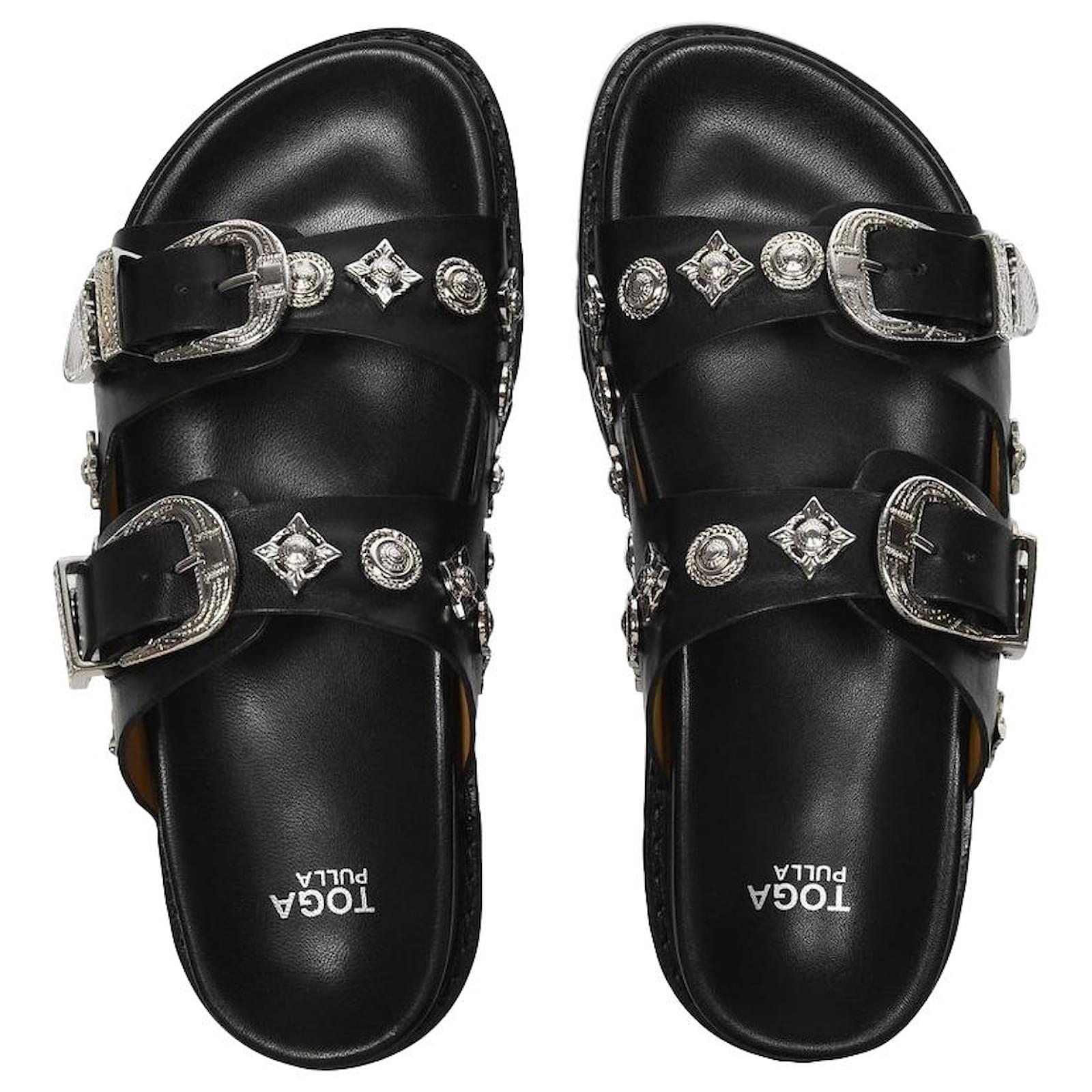 Toga Pulla Sandals in Black Leather ref.475313 Joli Closet