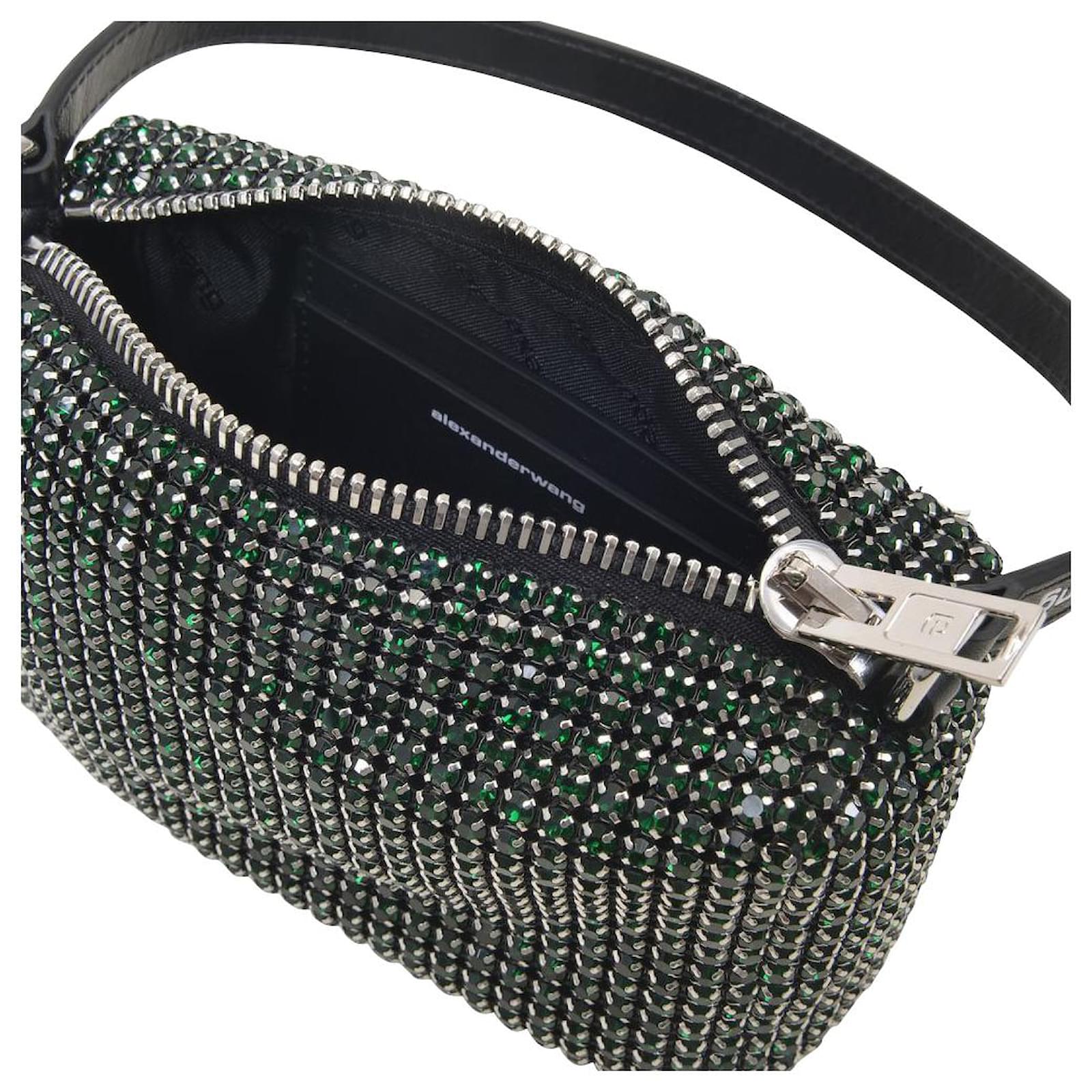 Alexander Wang Heiress Medium Pouch in Green Crystal Mesh ref.475344 ...