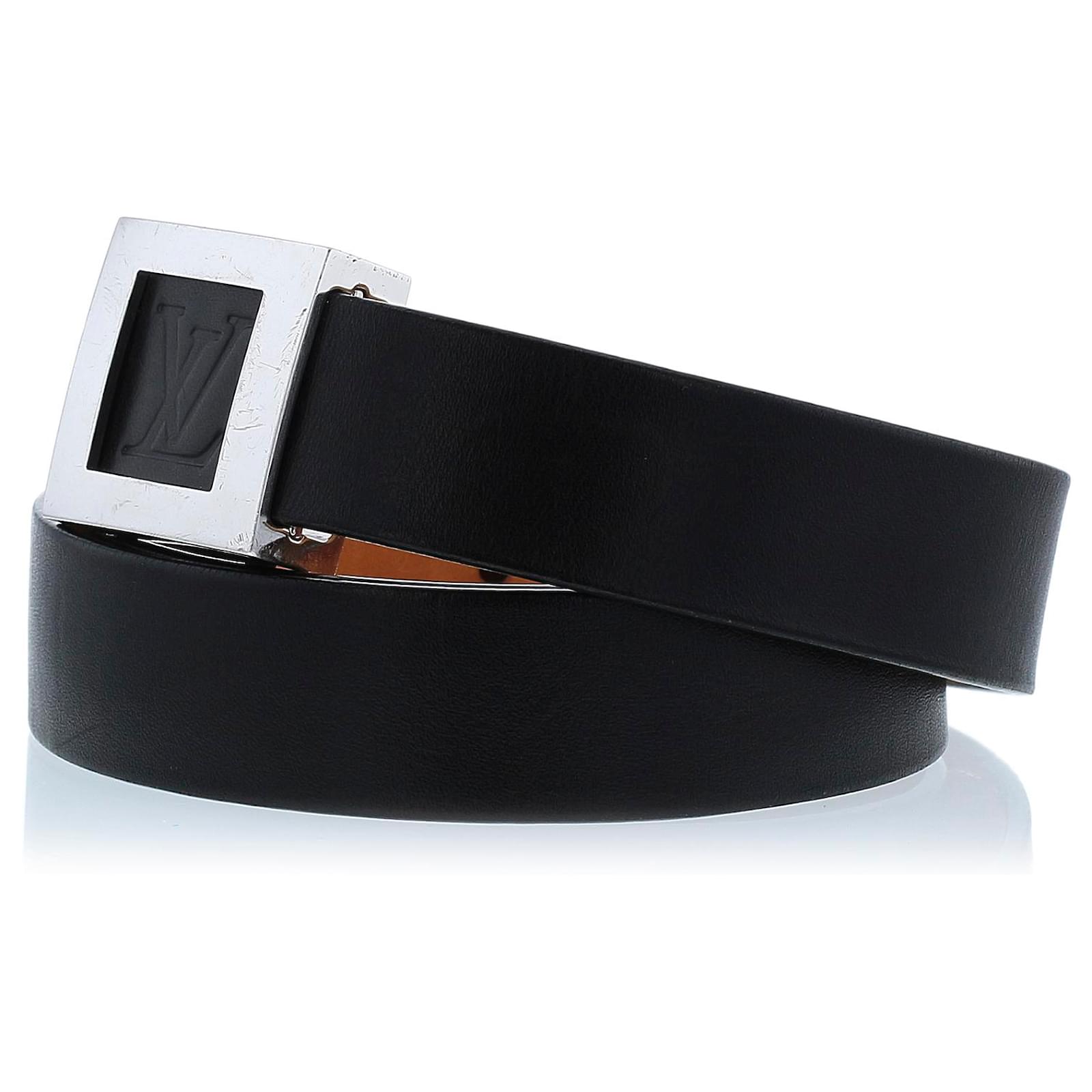 Louis Vuitton Black Leather Belt Metal Pony-style calfskin ref.475746 ...