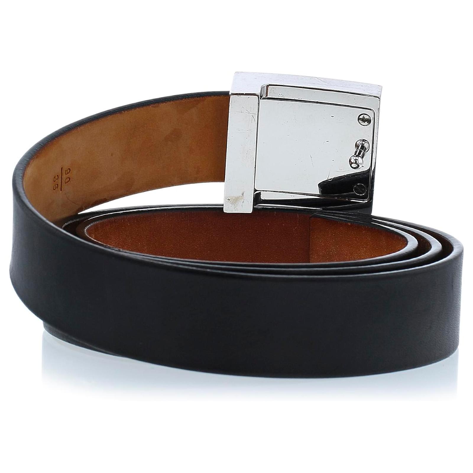 Louis Vuitton Black Leather Belt Metal Pony-style calfskin ref.475746 ...