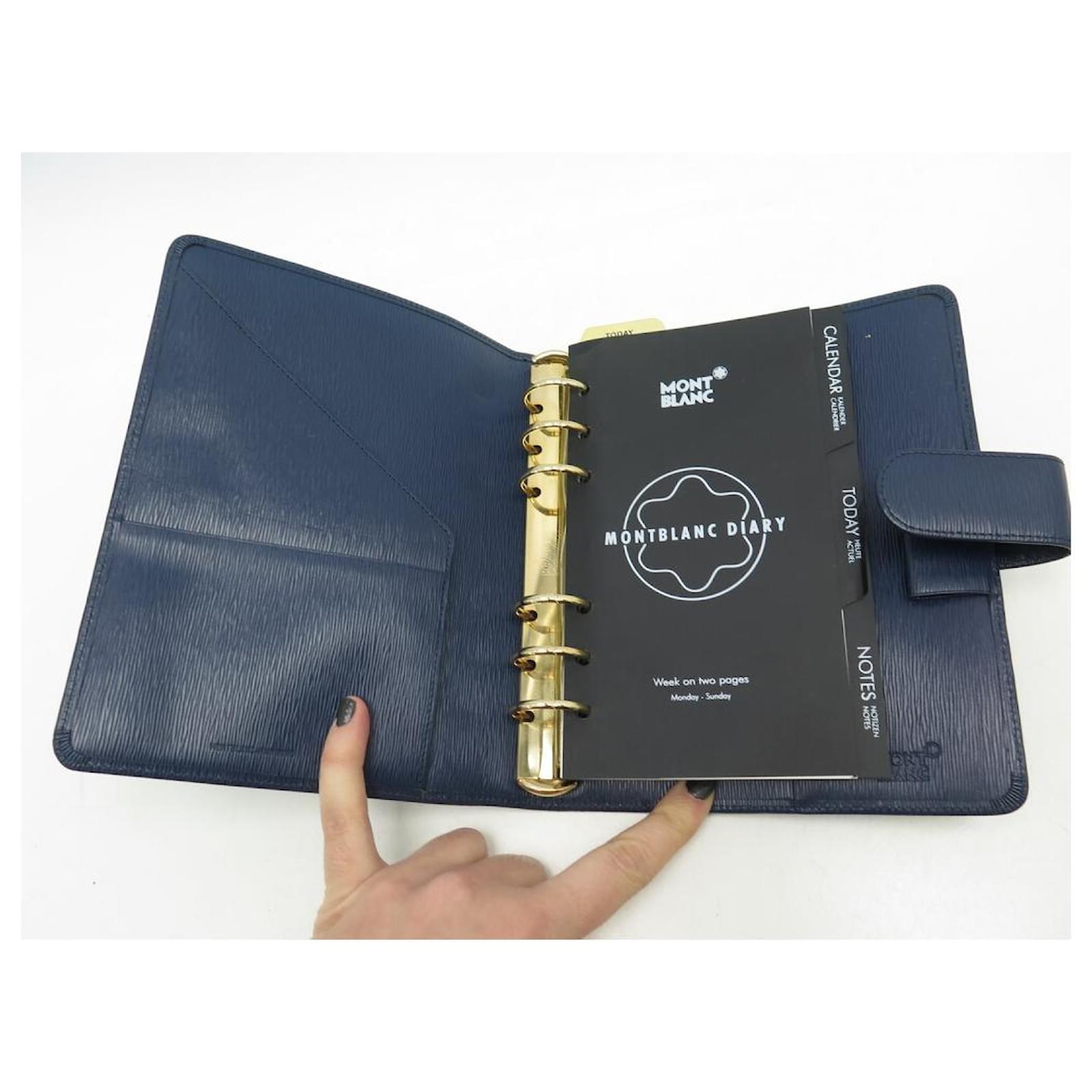 COPERTINA AGENDA MONTBLANC ORGANIZER MM IN PELLE BLU COPERTINA