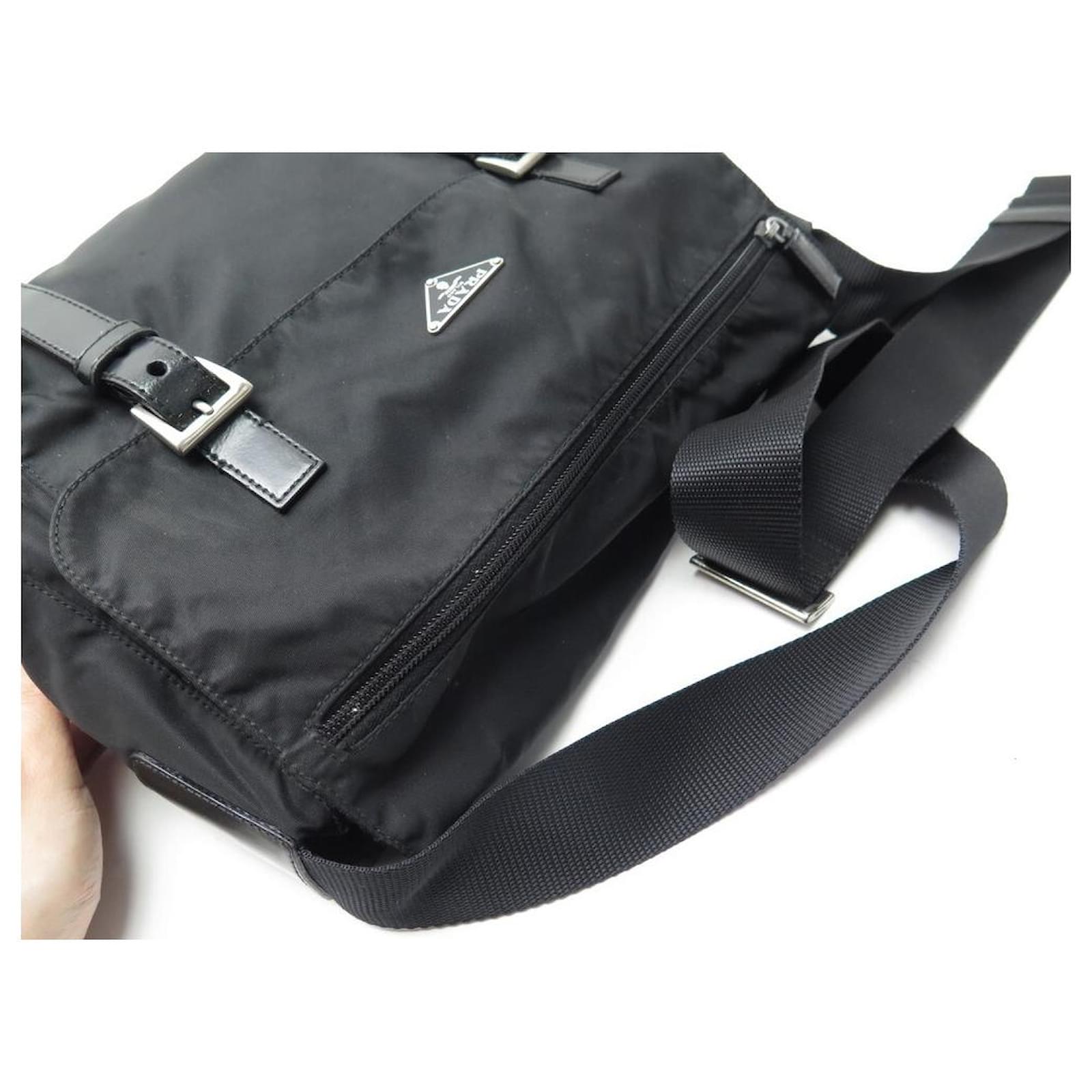 Prada Women's Black Nylon Fabric Crossbody Messenger Bag 1BD671