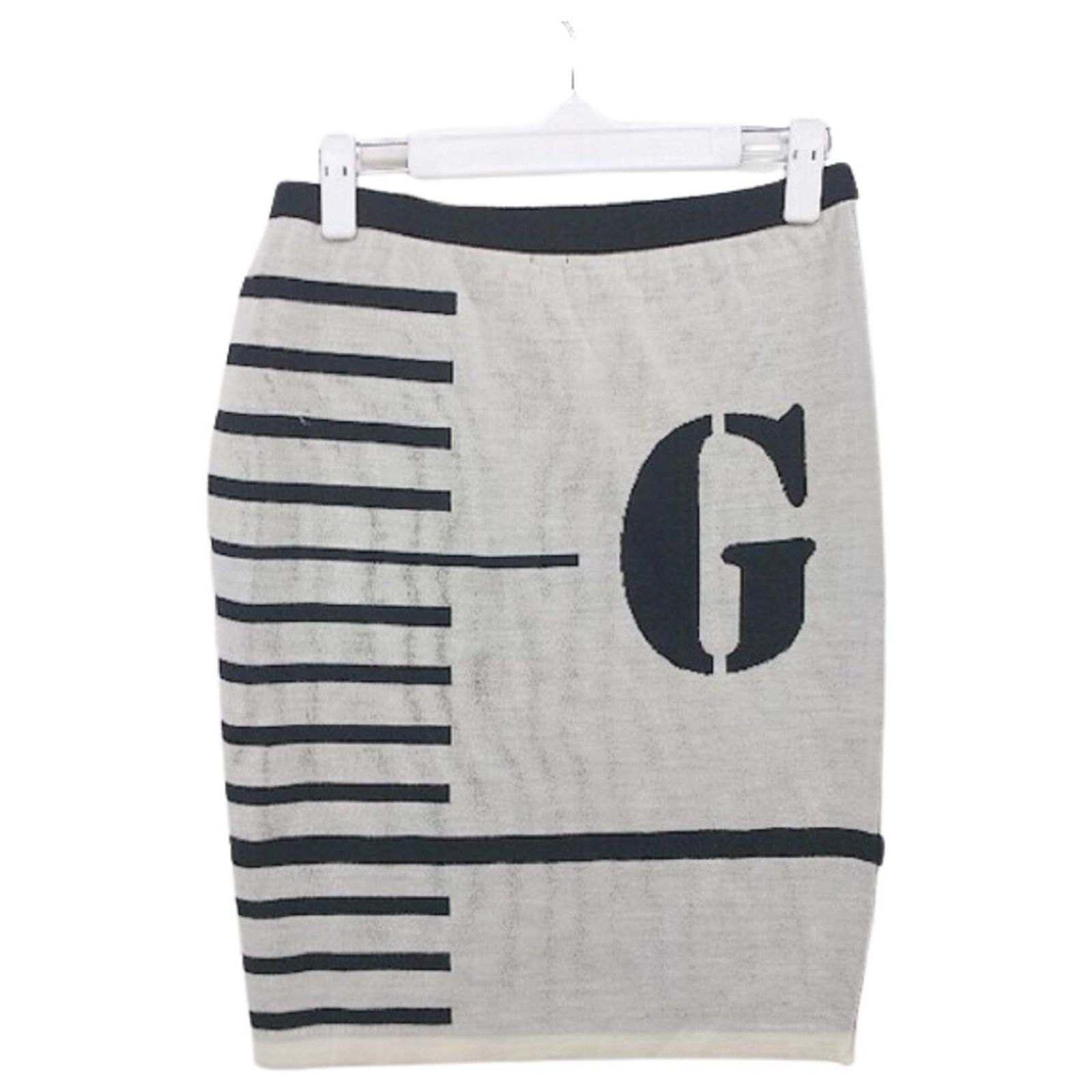 Jupe Plissée Grise Jean Paul Gaultier - Taille 8, Longue, Occasion En Excellent état