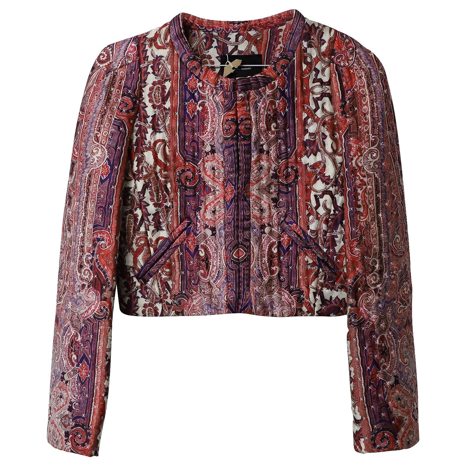 Veste Matelassée Légère à Imprimé Floral - Style Ethnique - Manches Longues - Automne/Hiver - 100% Polyester