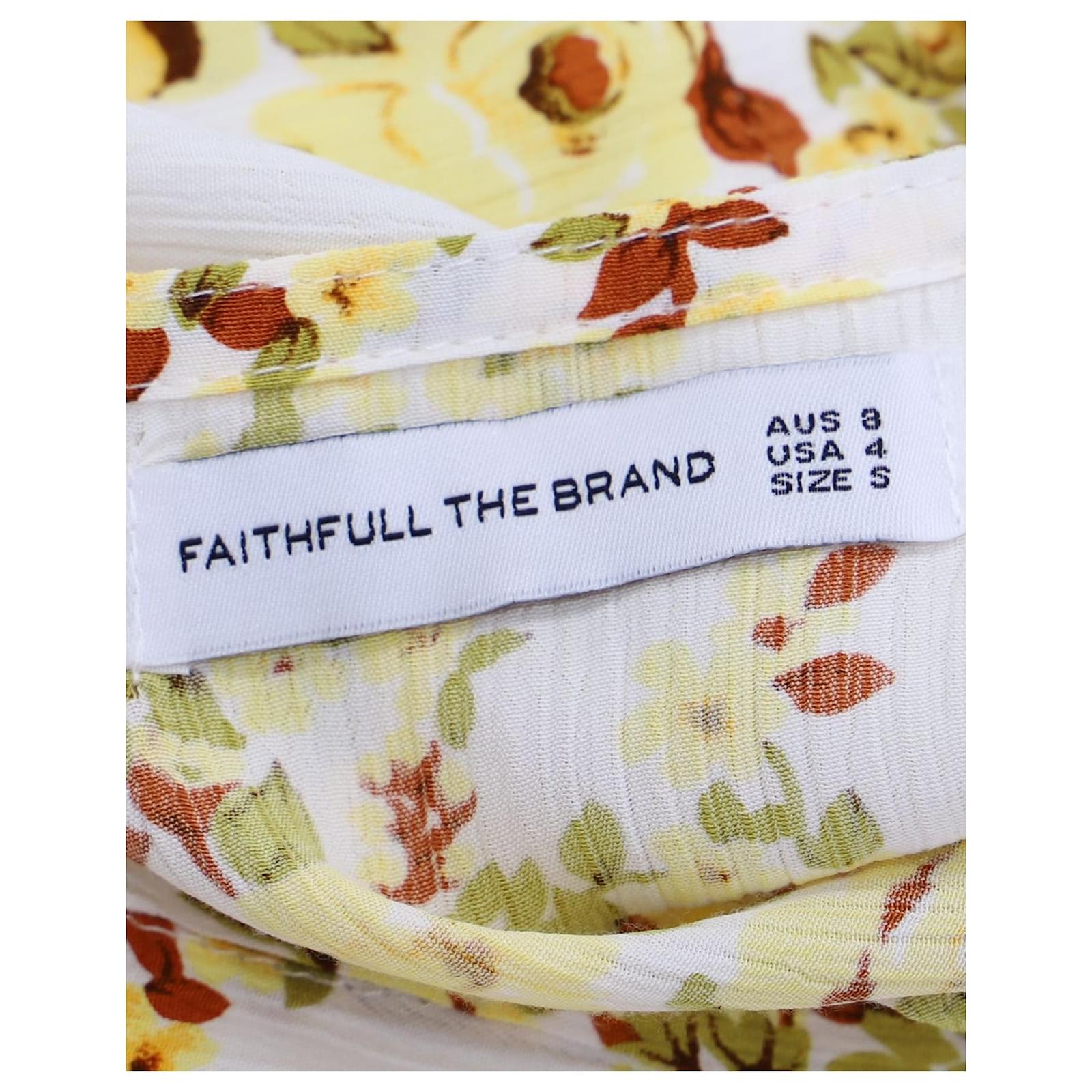 Faithfull The Brand Rafa Floral-Print Button-Front Puff Sleeve