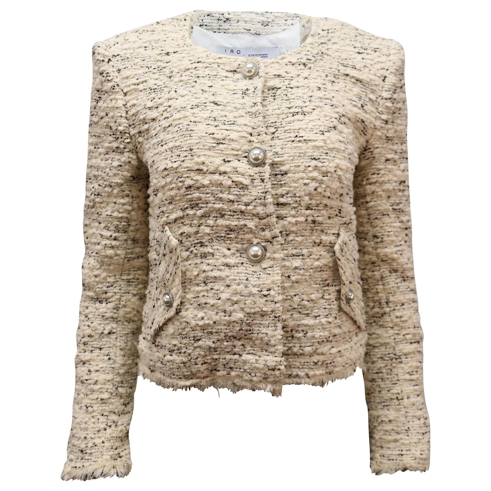 IRO Mercie Tweed Jacket in White Cotton ref.477881 - Joli Closet