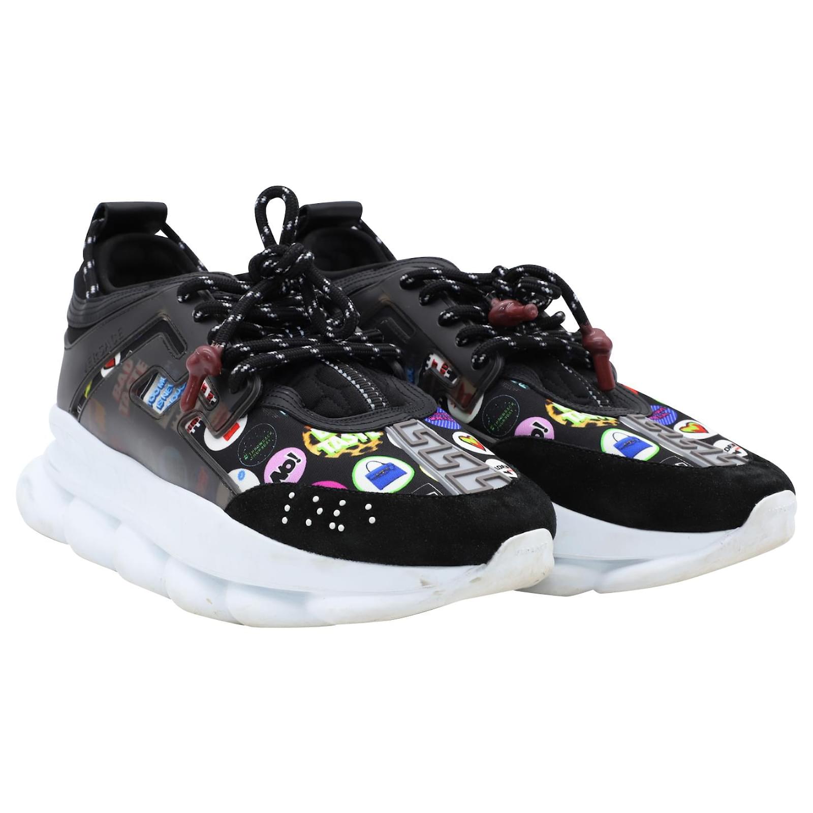 VERSACE CHAIN REACTION SNEAKERS BLACK/BLACK – Enzo Clothing Store