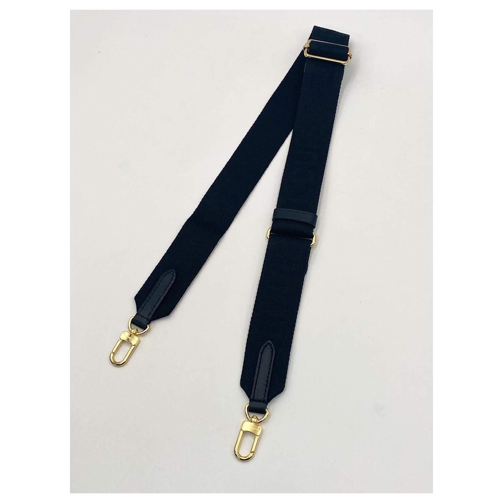 Louis Vuitton black shoulder strap Leather Cloth ref.521528 - Joli