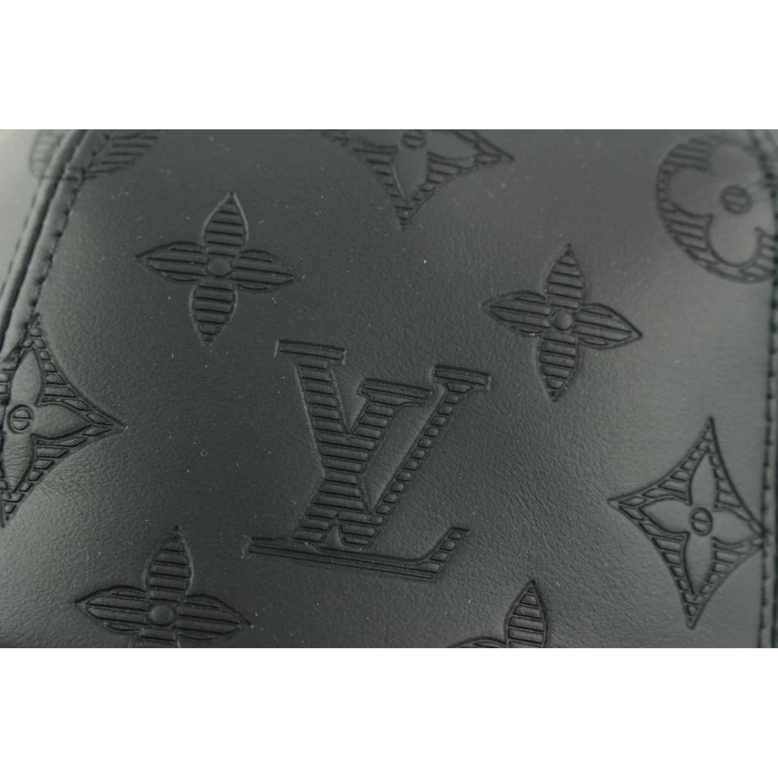 Louis Vuitton Calfskin Monogram Shadow Baseball Cap 60 Black