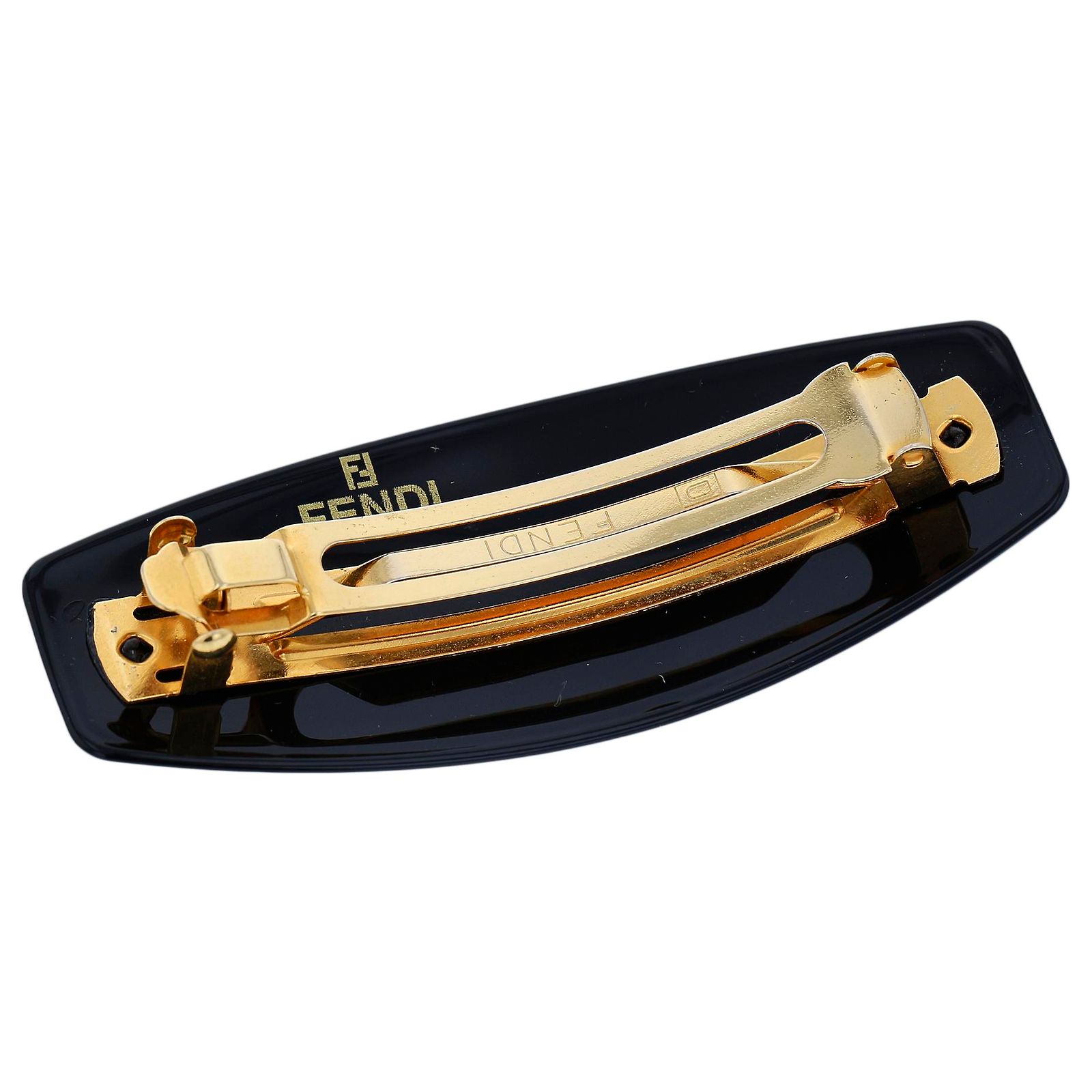 Fendi Black Zucca Barrette Hair Clip Metal ref.478444 - Joli  display picture 1