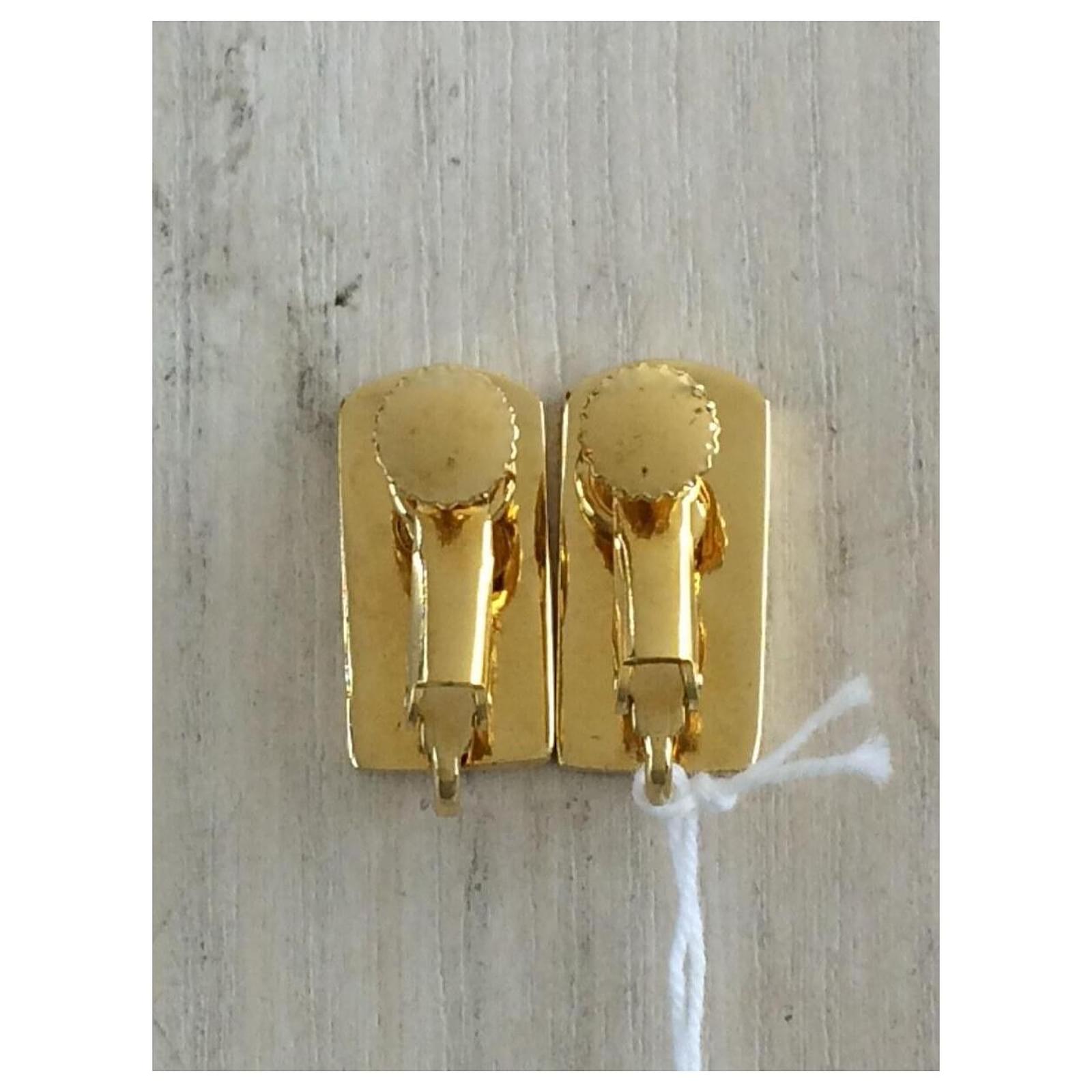 Christian Dior Logo plate earrings / RED / GLD ref.478457 - Joli