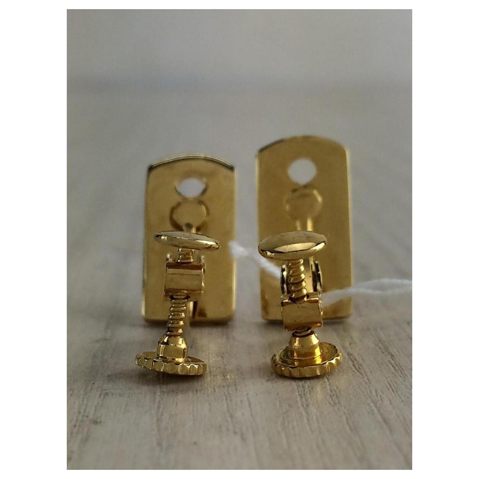 Christian Dior Logo plate earrings / RED / GLD ref.478457 - Joli