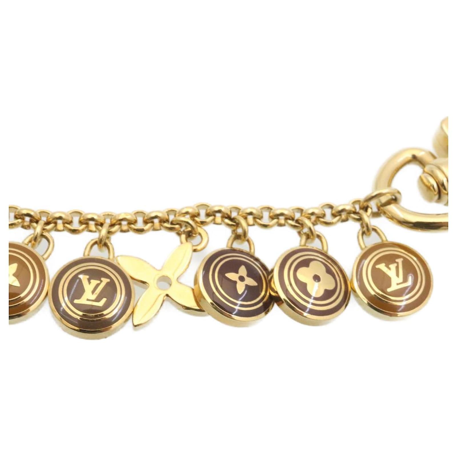 LOUIS VUITTON Porte Cles Chainne Pastilles Charm Gold Brown M65386 Auth  th2236 Golden Metal ref.478700 - Joli Closet