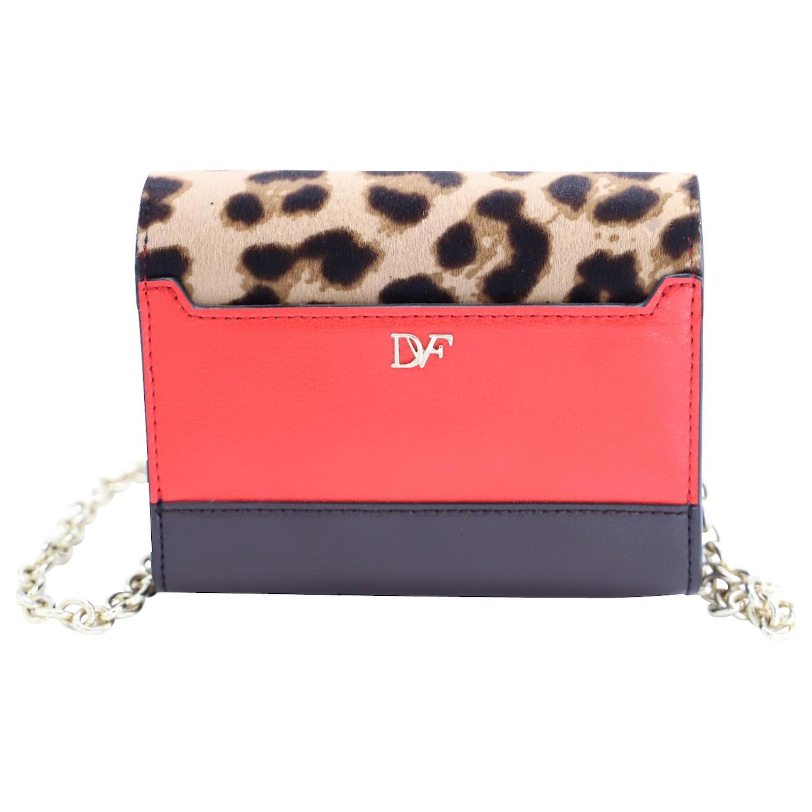 DVF 440 Courier Leather Leopard Trim 2024 Bag