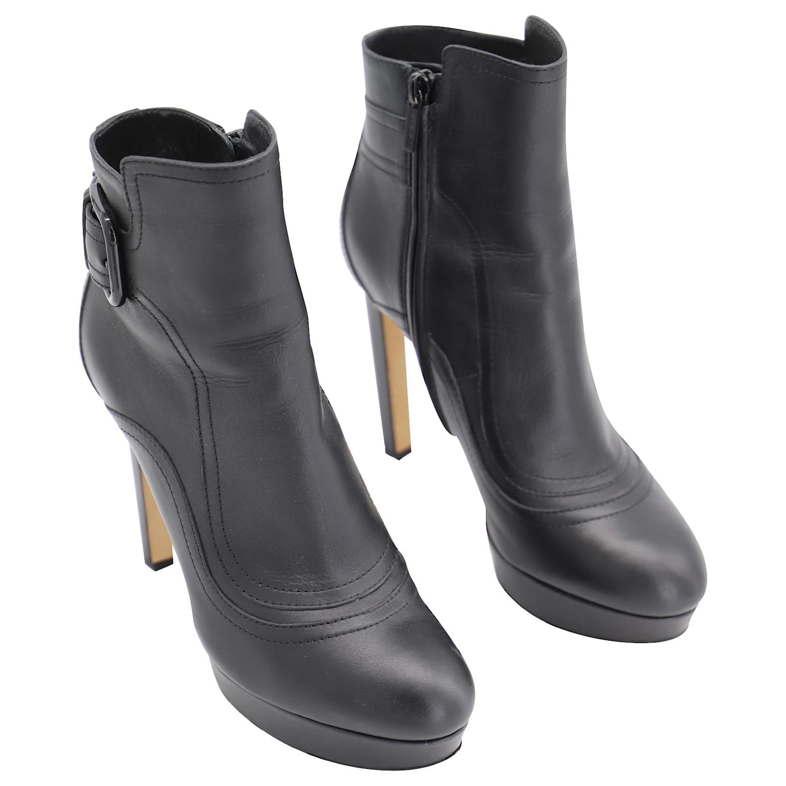 Jimmy Choo Britney 115 Ankle Boots in Black Leather