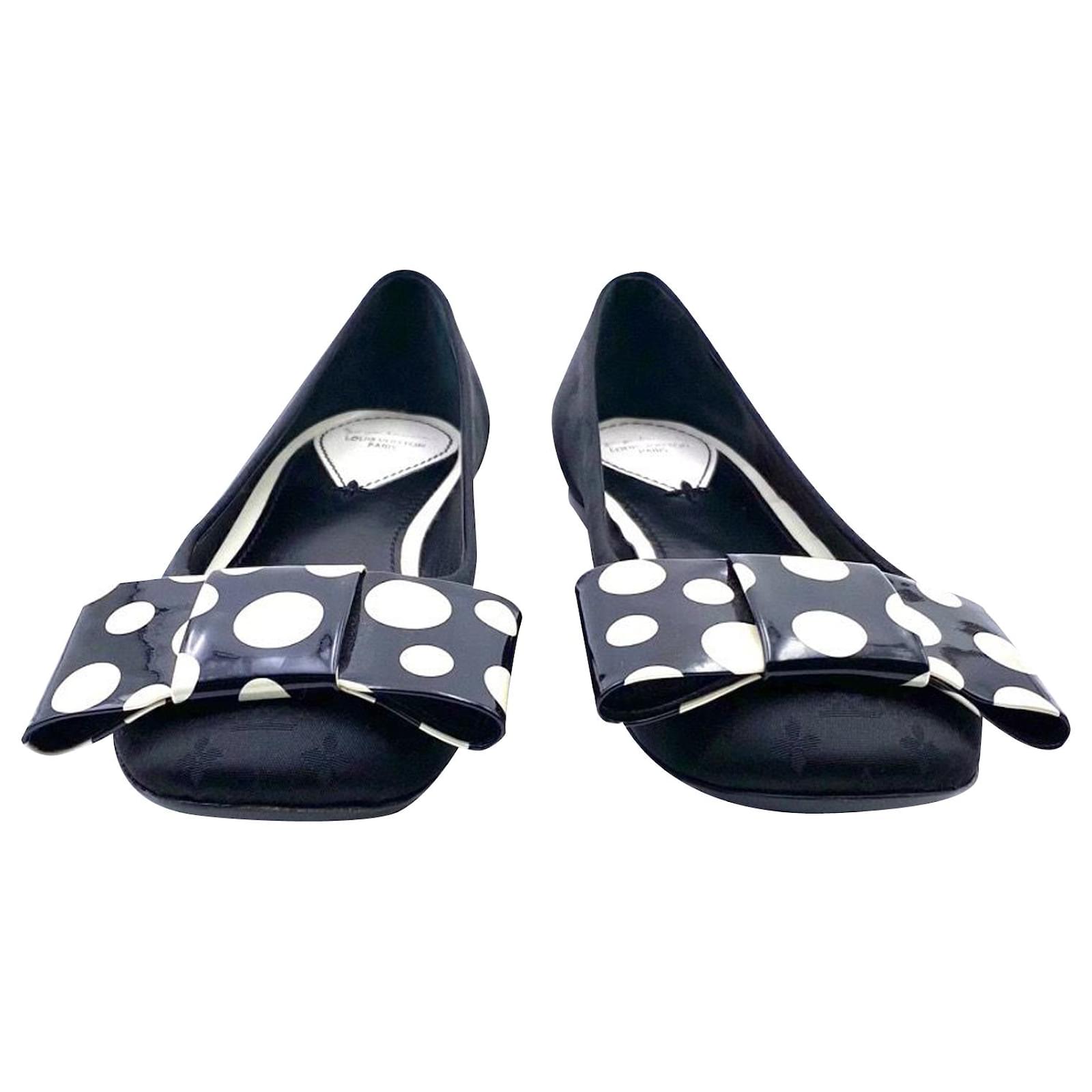 Louis Vuitton x Yayoi Kusama ballerinas in black logo fabric with logos and  bow detail ref.480092 - Joli Closet