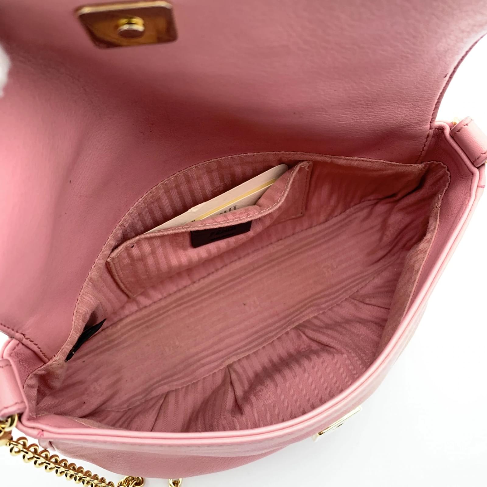 Fendi Pink Leather Small sta Pochette Crossbody Bag ref.480111