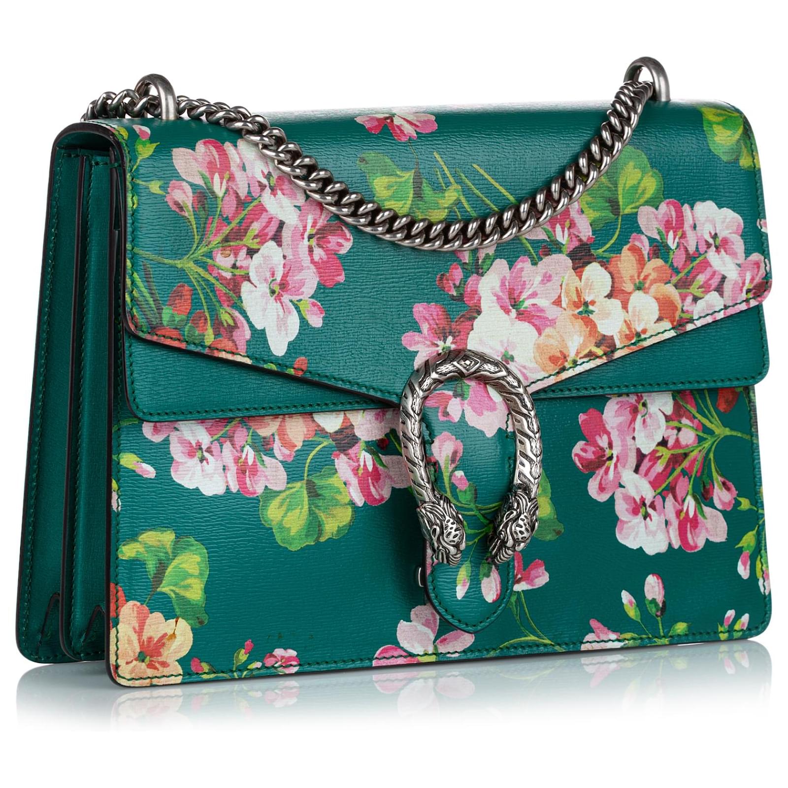 Gucci Small Dionysus Blooms Leather Shoulder Bag in Green –