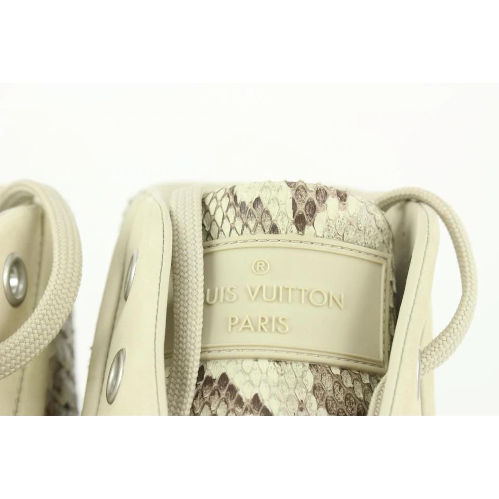 Louis Vuitton men's 8 US Python Ivory Cream High Top Sneaker ref.480361 -  Joli Closet