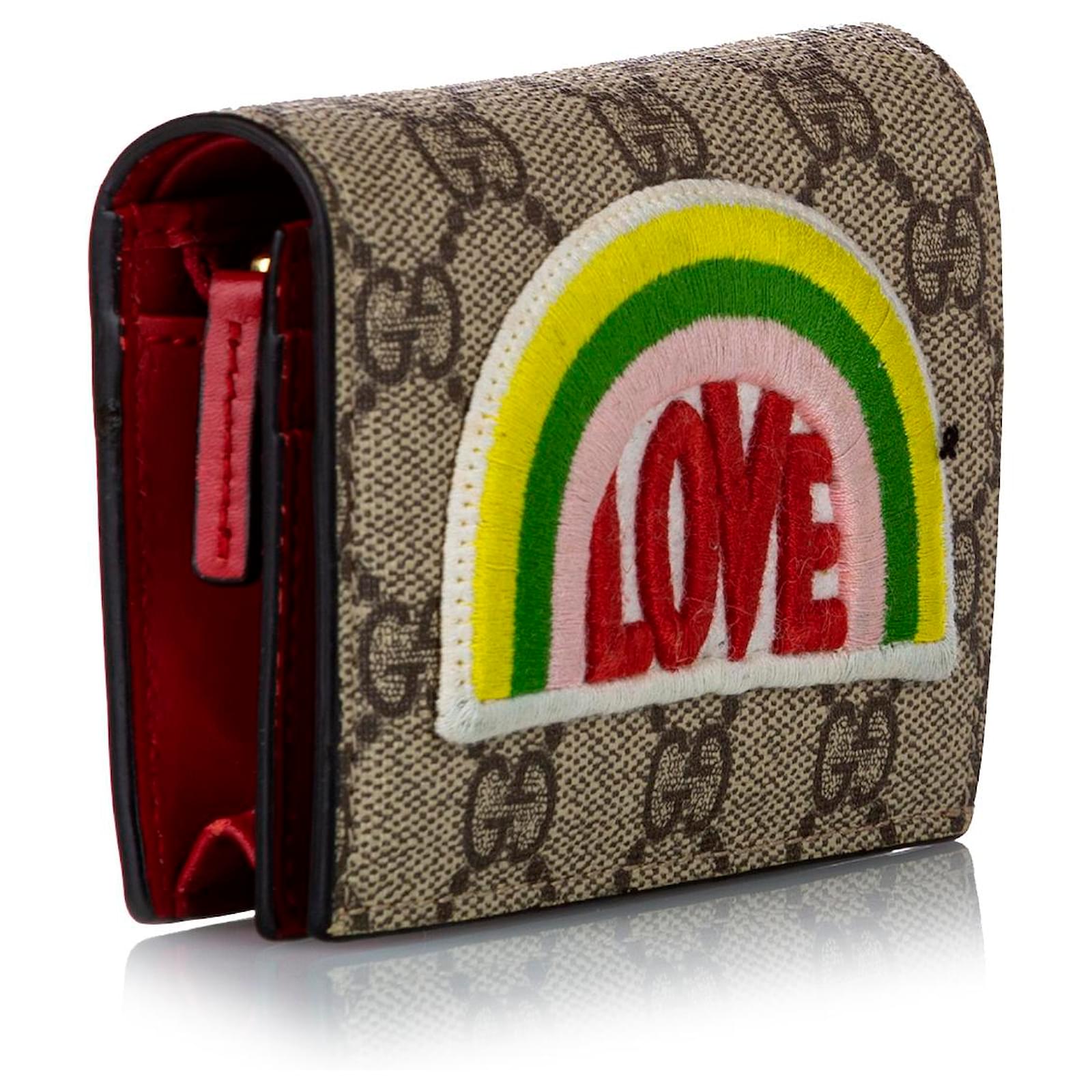 Gucci LOVE rainbow GG supreme small wallet