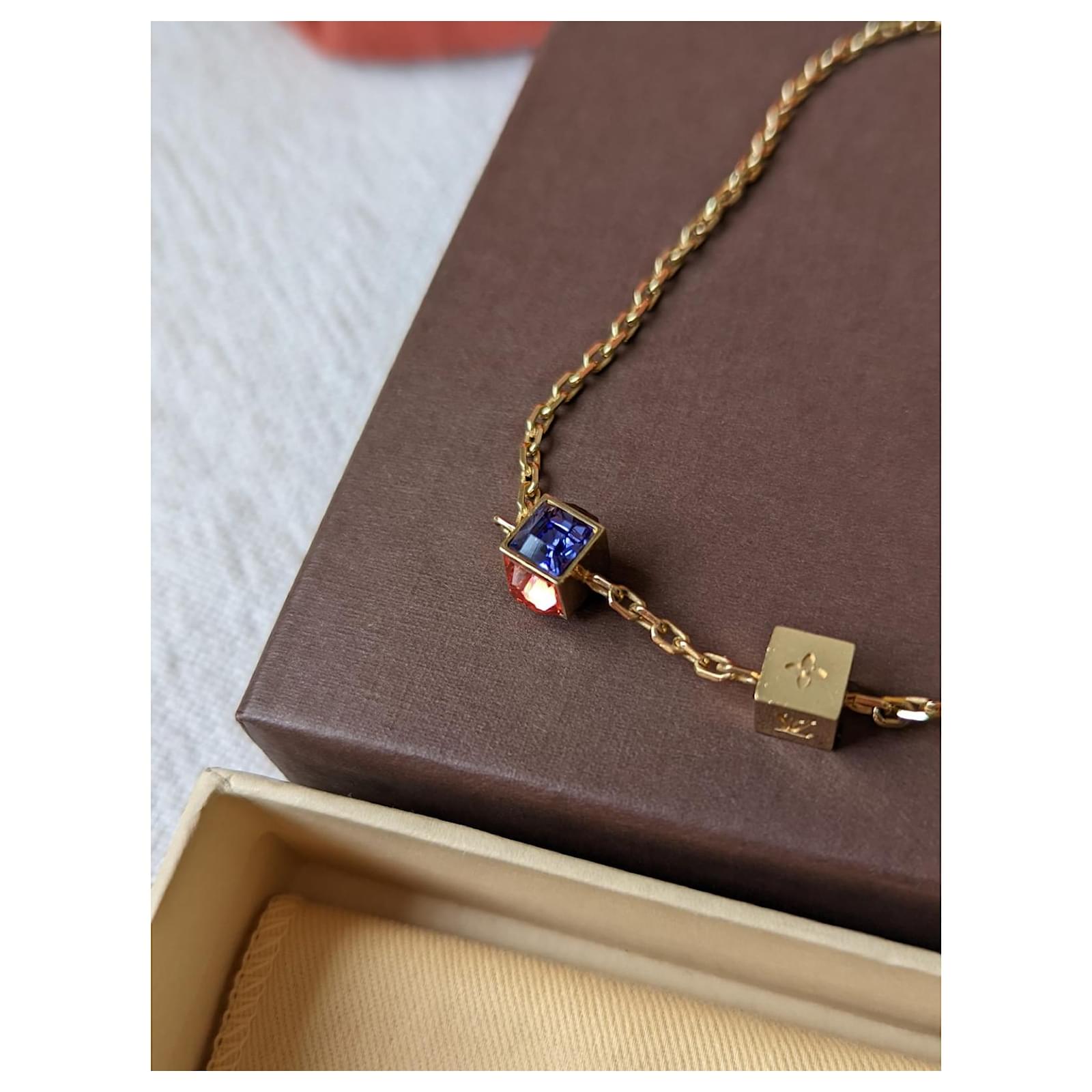 Louis Vuitton Gambling Cube Crystal Necklace Multiple colors Metal