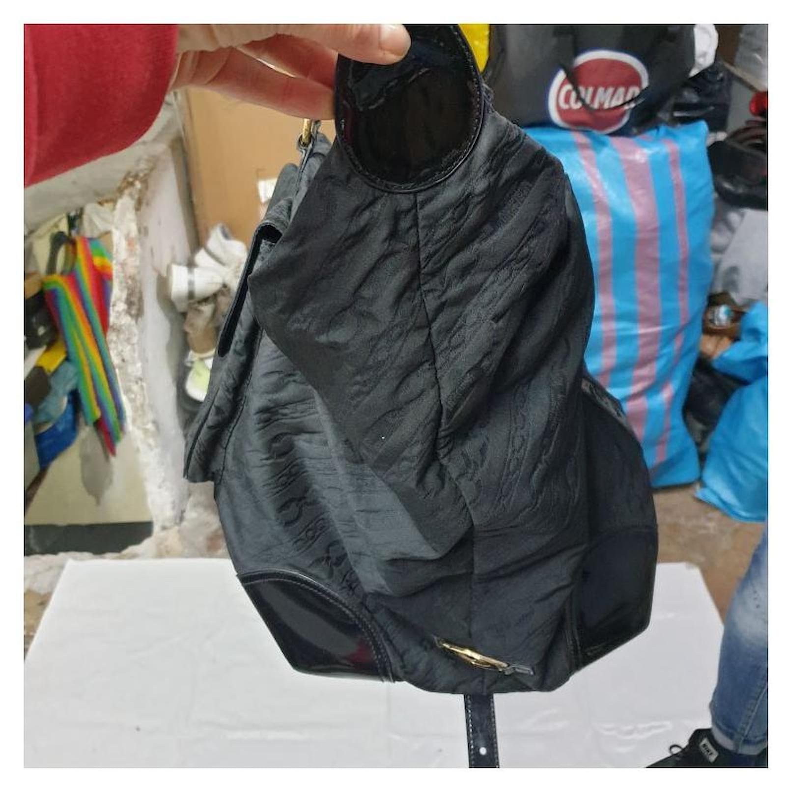 Moschino Travel bag Black Patent leather Cloth ref.480938 - Joli Closet