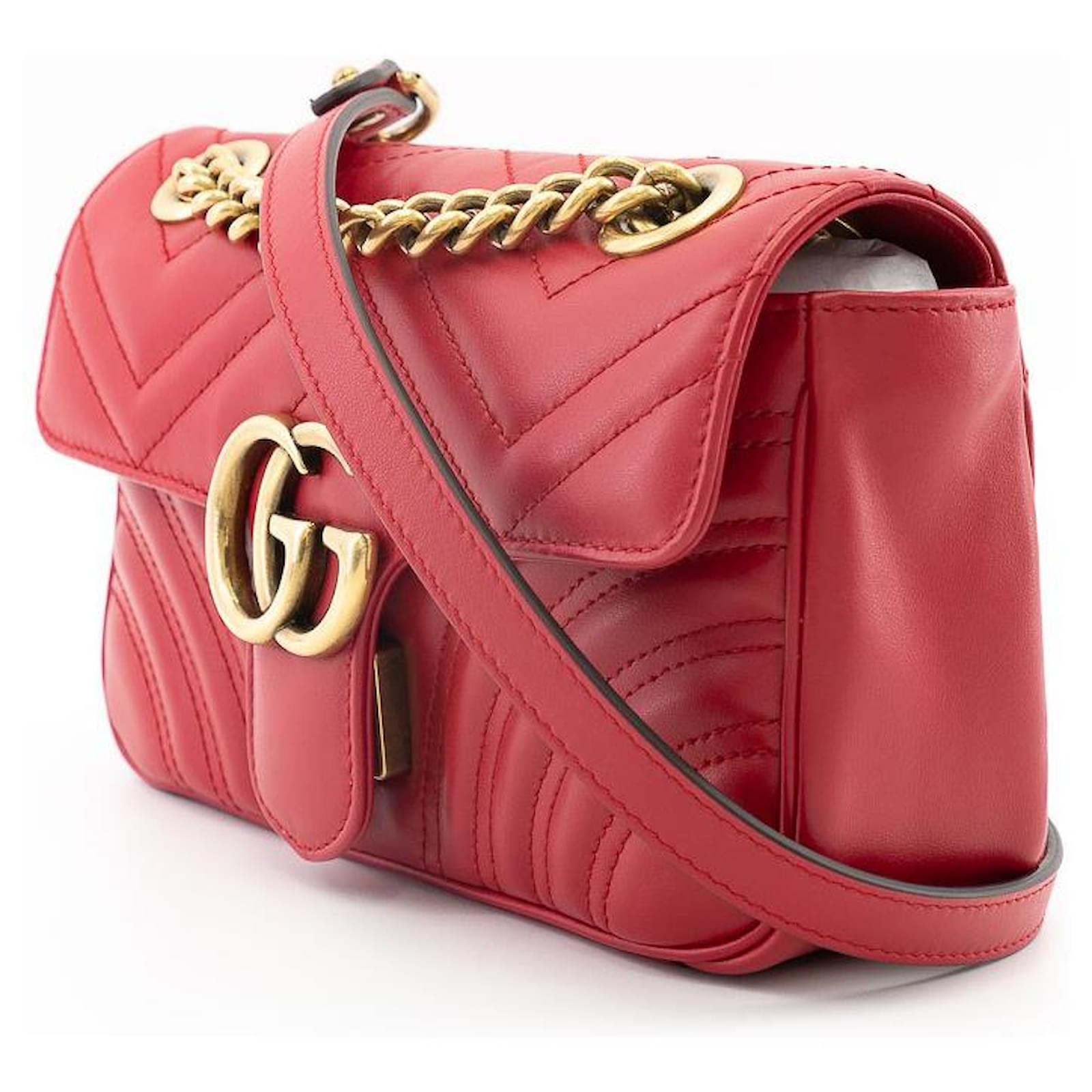 GUCCI marmont handbag new large size Red Leather ref.162438 - Joli