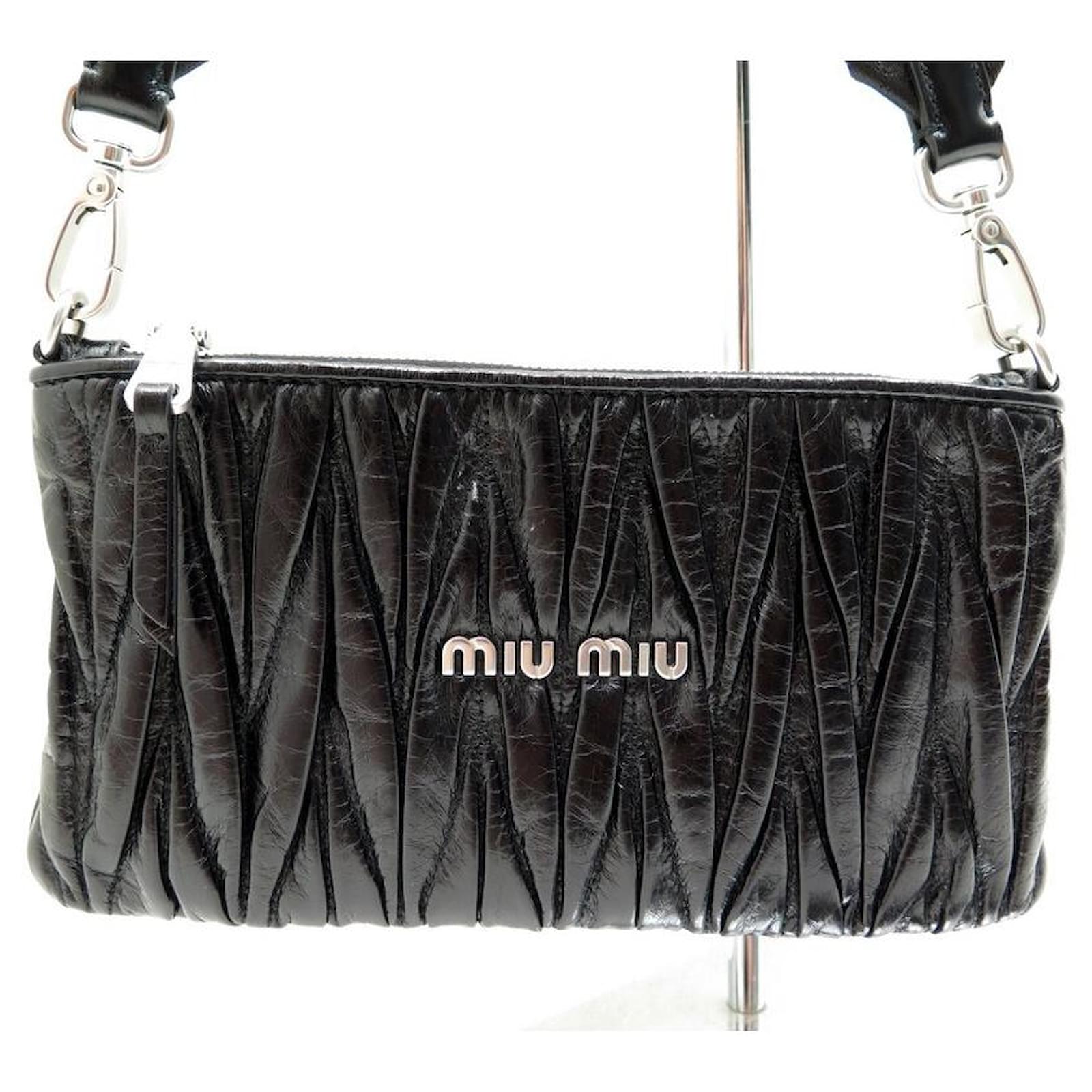 MIU MIU: crossbody bag in quilted nappa - Black  Miu Miu crossbody bags  5BH080N88 online at