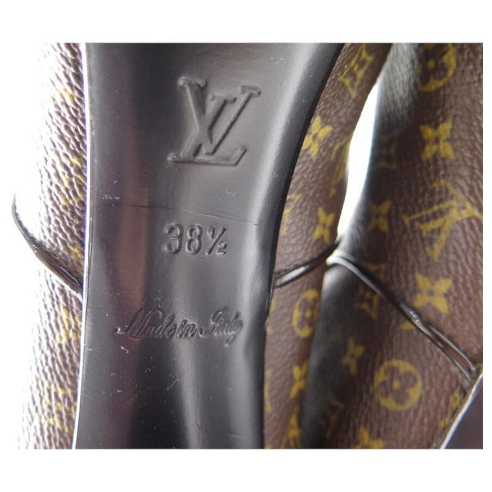 Louis Vuitton - Idol Monogram Canvas Heel High Boots Brown 38