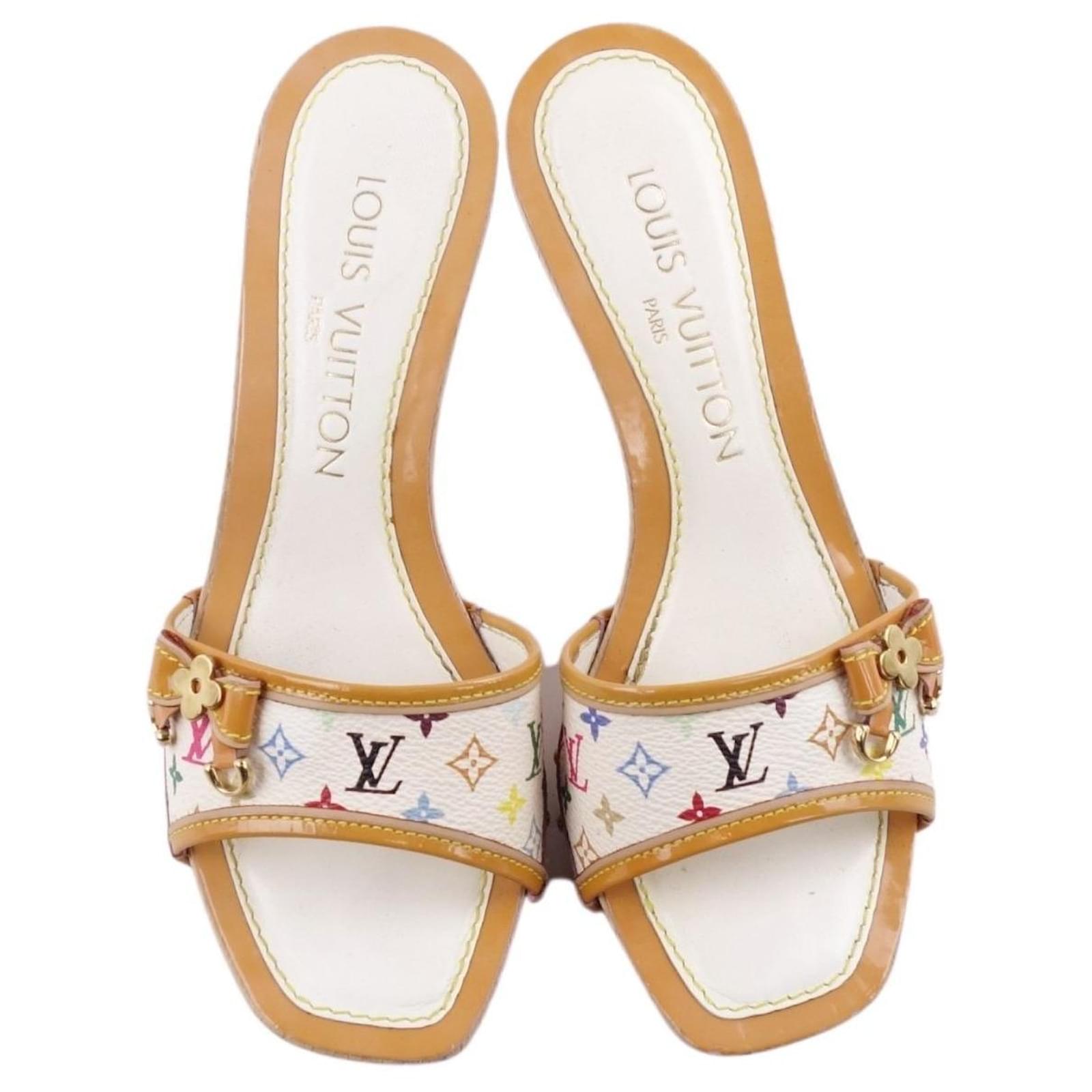 LOUIS VUITTON Sandalen Mule Monogram Heel Schuhe Damen Multicolor Größe  34.5 (22cm-Äquivalent) Mehrfarben Lackleder ref.482918 - Joli Closet