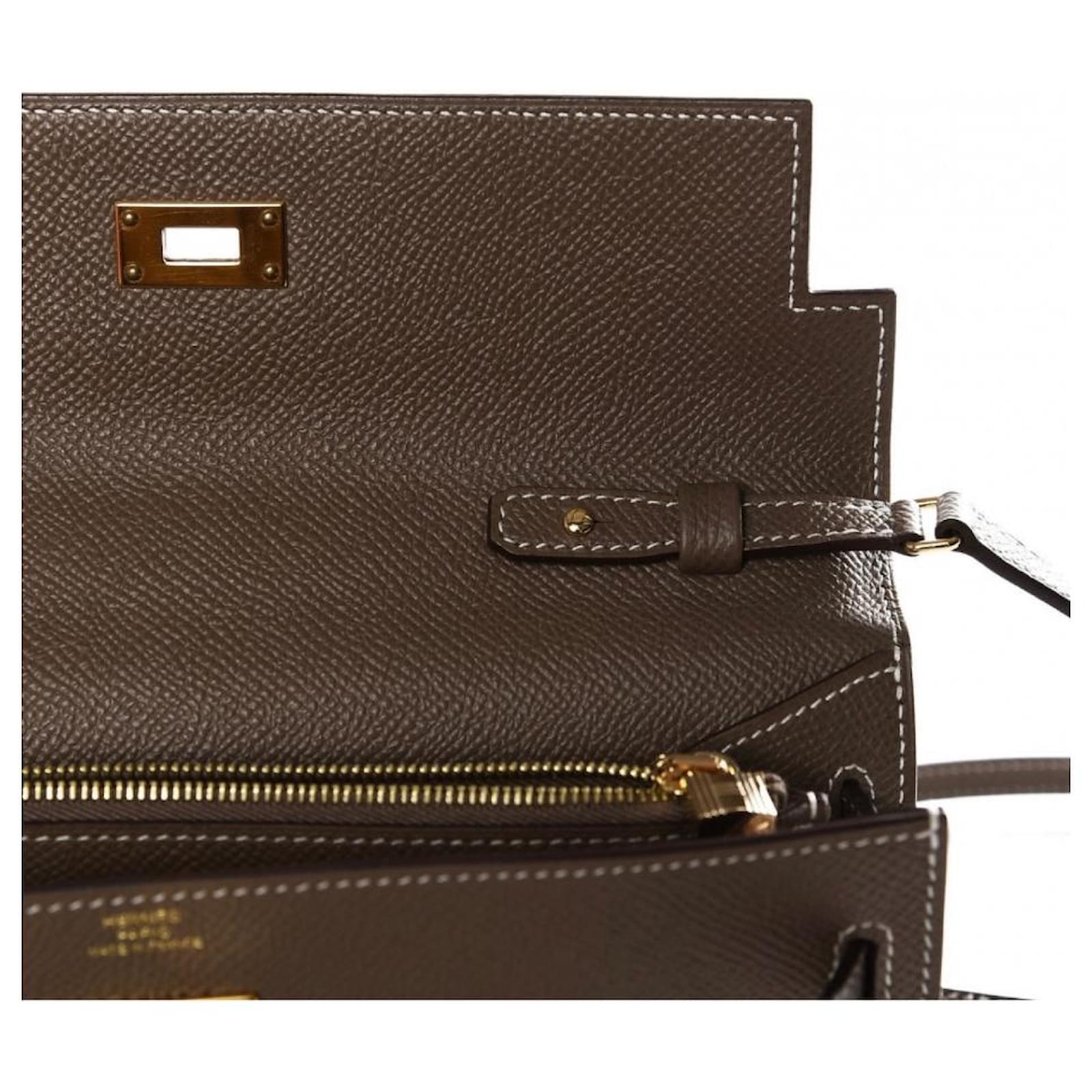 Hermès Hermes kelly to go wallet Taupe Leather ref.483511 Joli Closet
