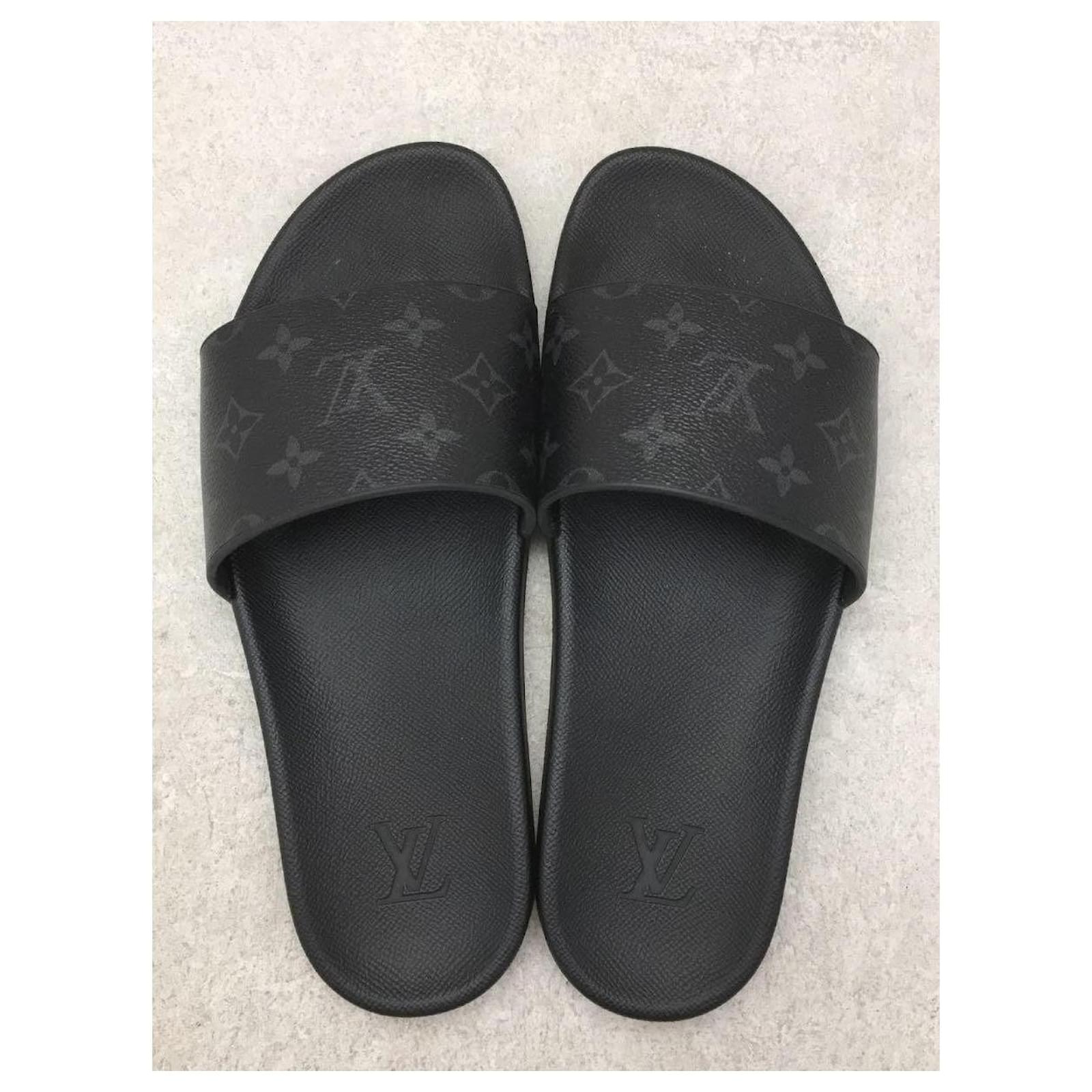 Louis Vuitton Sandals LV Easy Line Mule Black Eclips Monogram Leather US  Mens8
